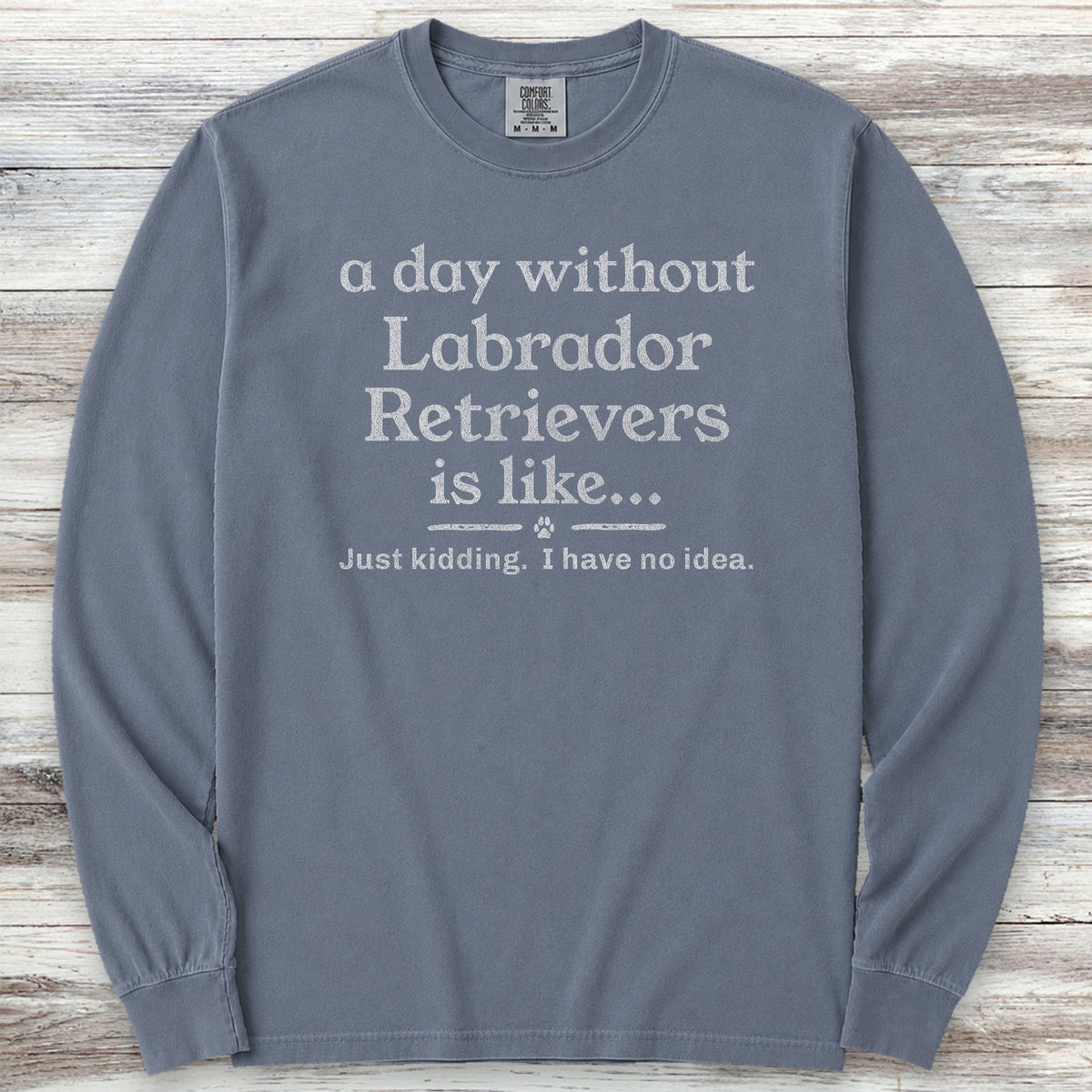 Labrador Retriever Day Long Sleeve Tee - Blue Jean