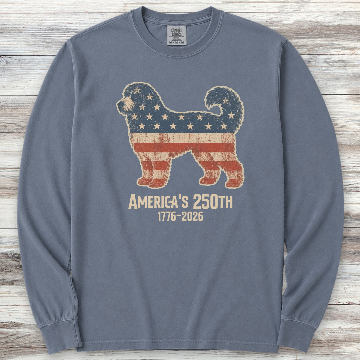 Bernedoodle 250 Long Sleeve Tee - Blue Jean