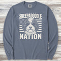 Sheepadoodle Nation Long Sleeve Tee - Blue Jean