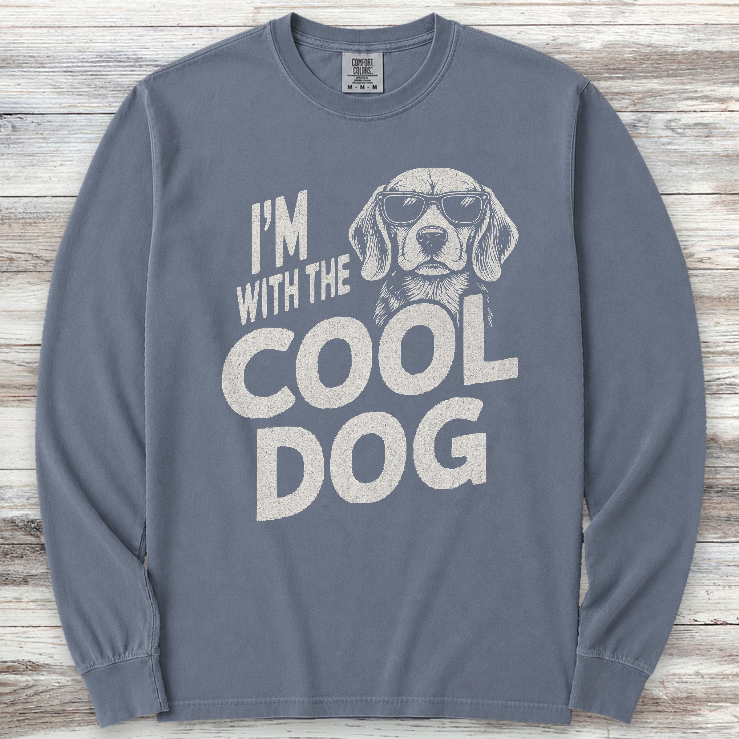 Cool Dog Beagle Long Sleeve Tee - Blue Jean