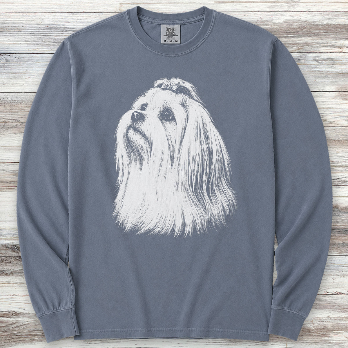Maltese Loyalty Long Sleeve Tee - Blue Jean