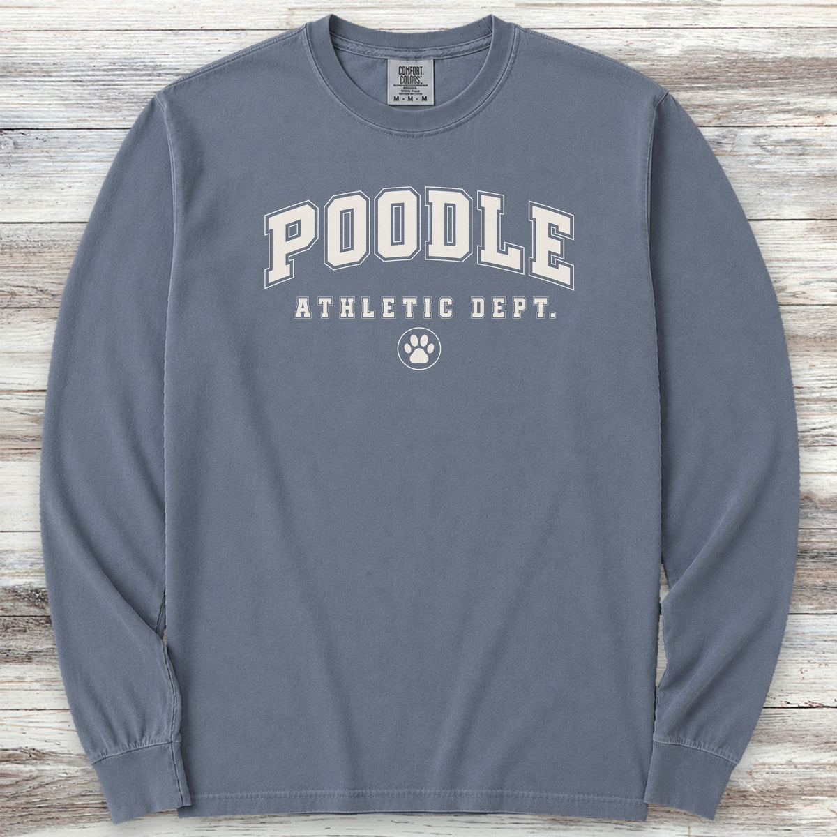 Poodle Athletic Dept Long Sleeve Tee - Blue Jean