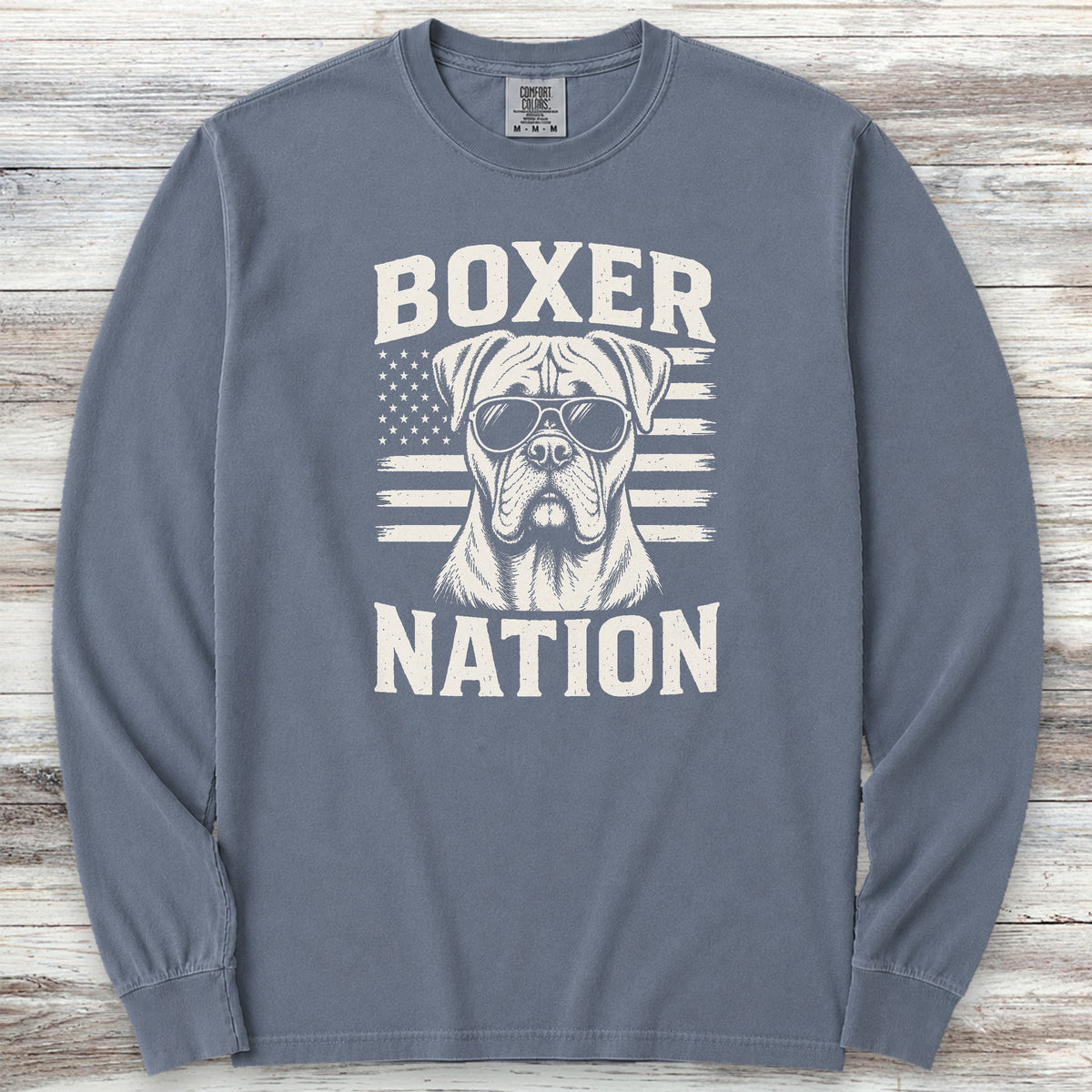 Boxer Nation Long Sleeve Tee - Blue Jean