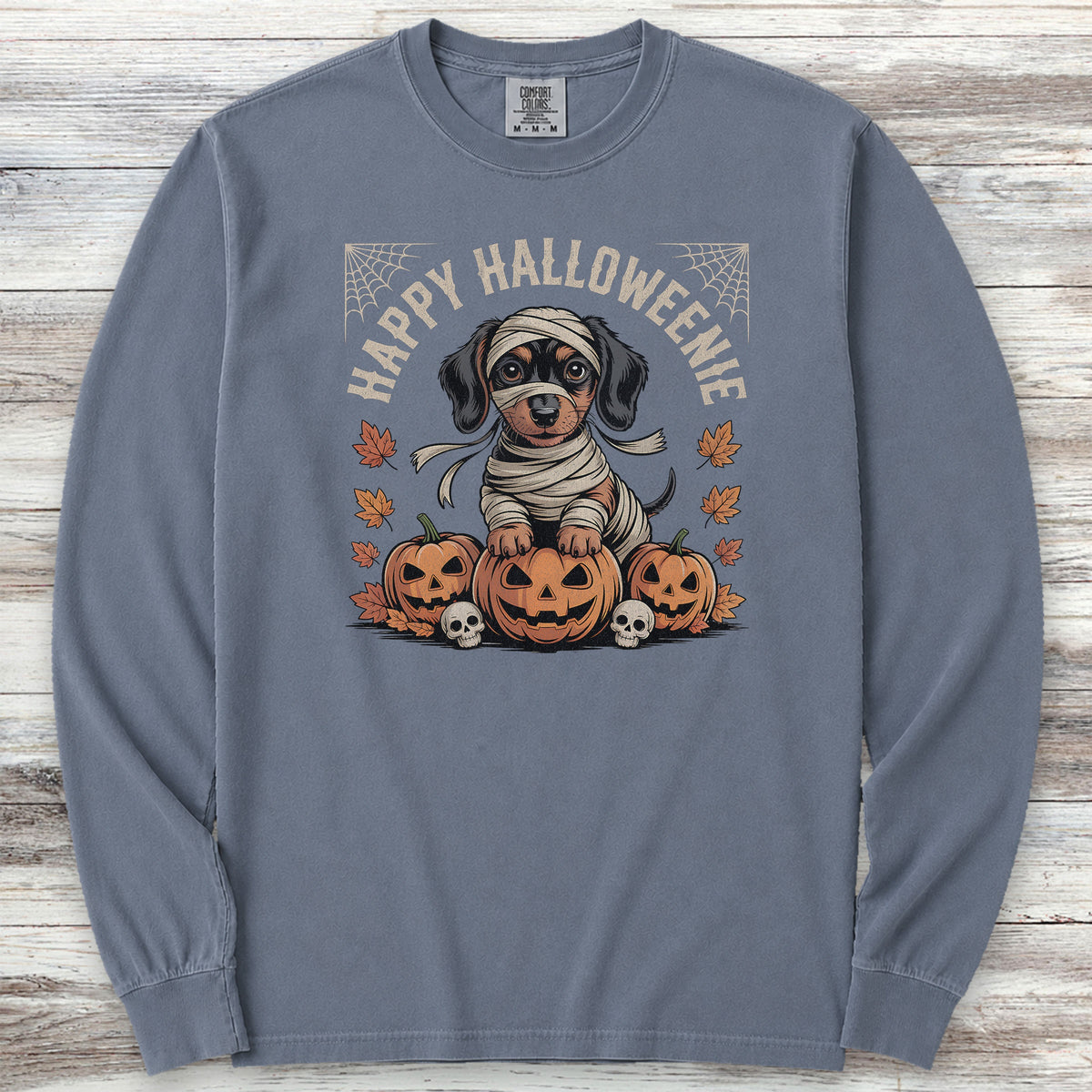 Dachshund Halloweenie Long Sleeve Tee - Blue Jean