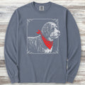 Bernedoodle Etching Long Sleeve Tee - Blue Jean