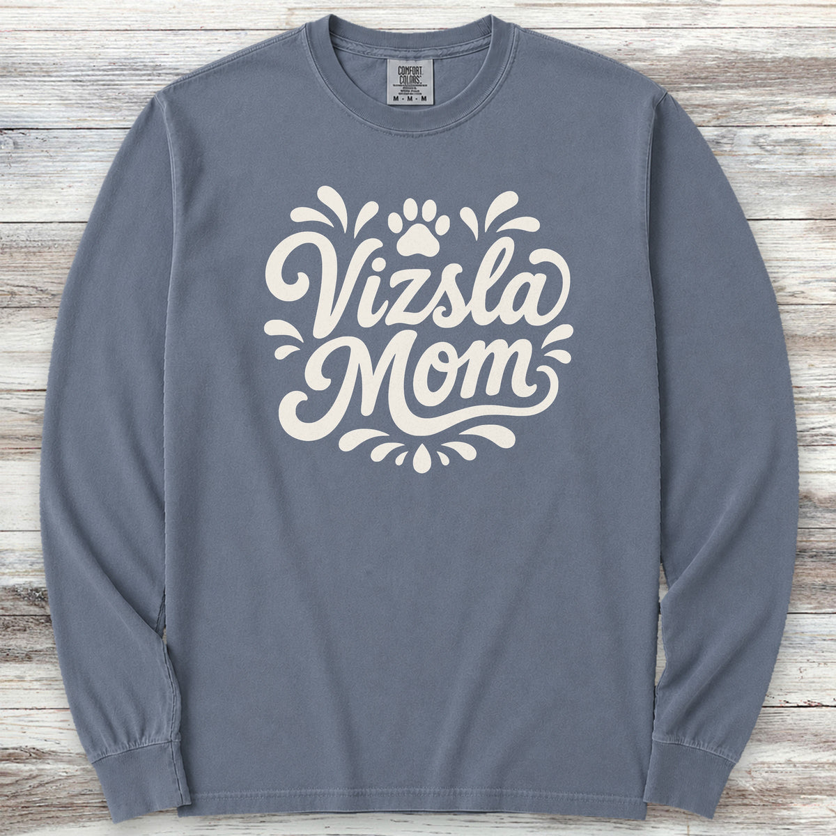 Vizsla Groovy Mom Long Sleeve Tee - Blue Jean