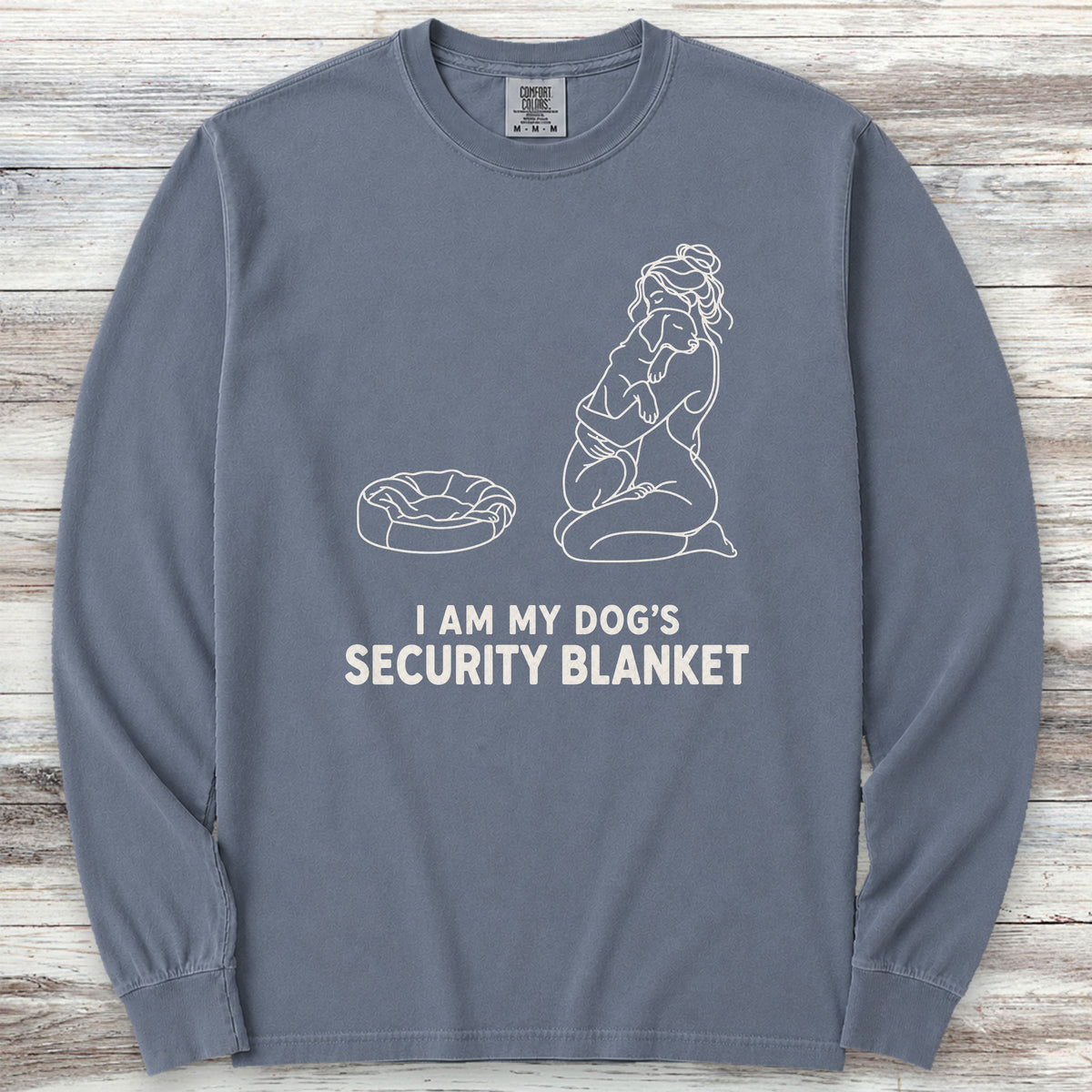 Security Blanket Long Sleeve Tee - Blue Jean