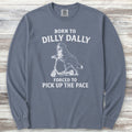 Bernese Mountain Dog Dilly Dally Long Sleeve Tee - Blue Jean