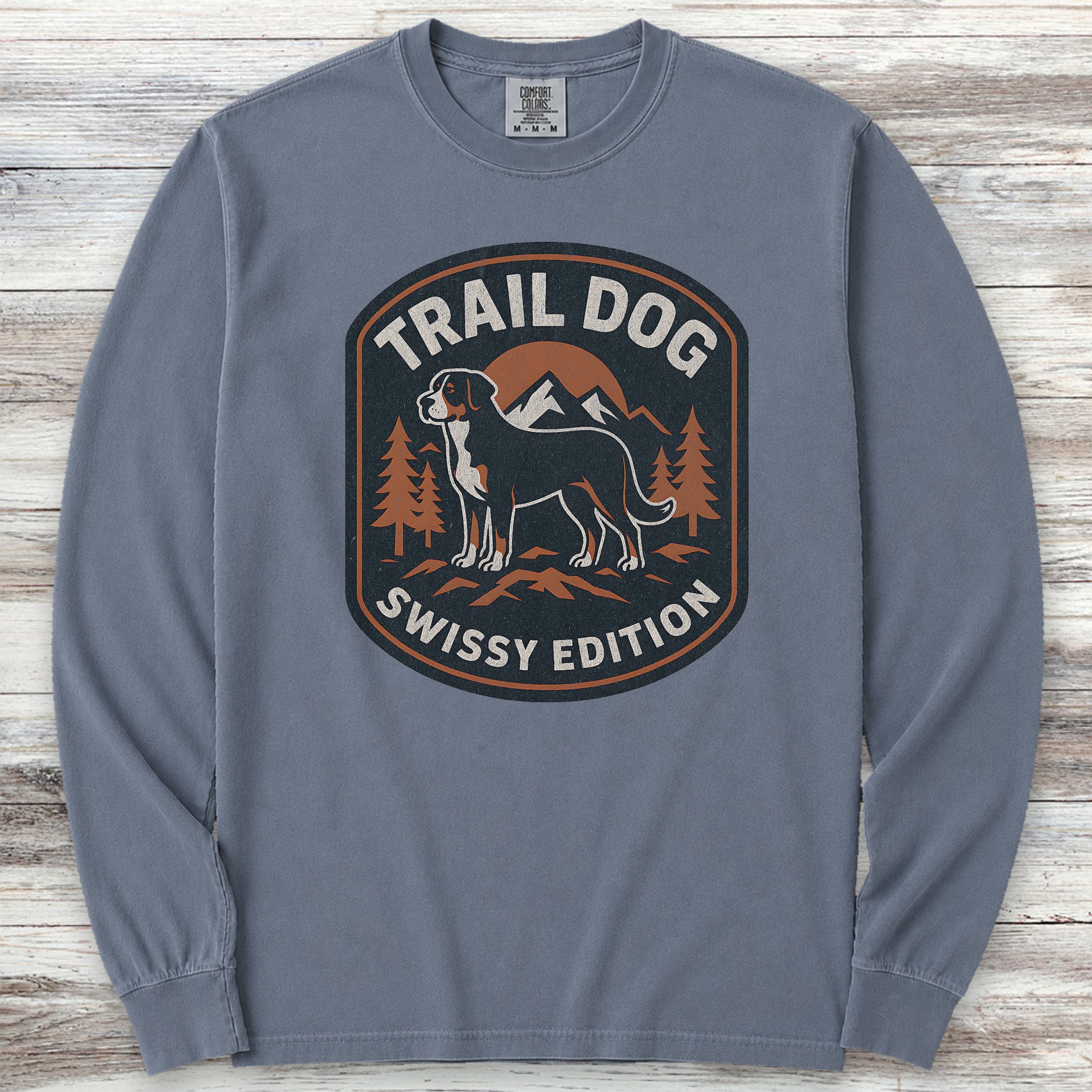 Swiss Mountain Dog Trail Dog Long Sleeve Tee - Blue Jean