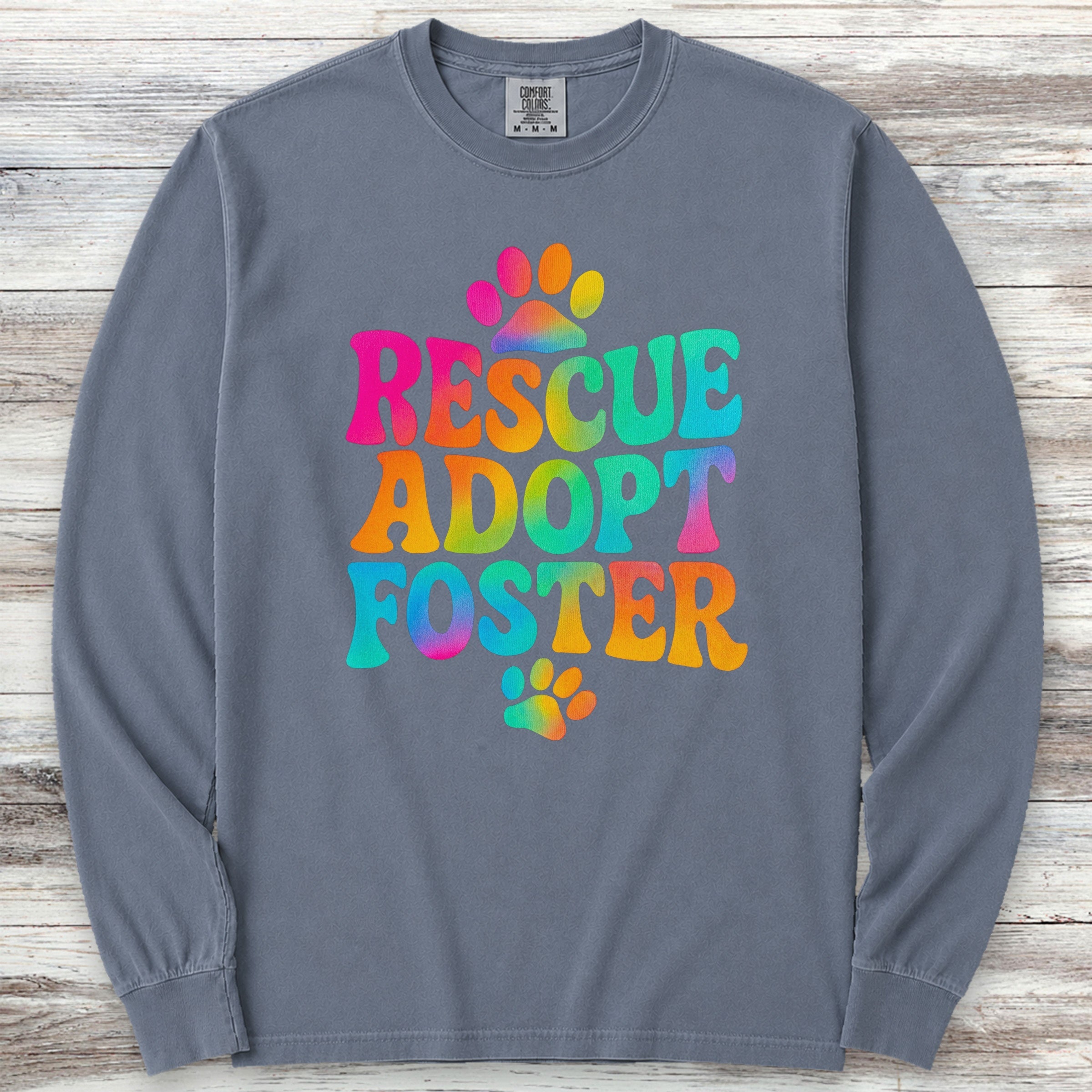 Rescue Tie Dye Long Sleeve Tee - Blue Jean