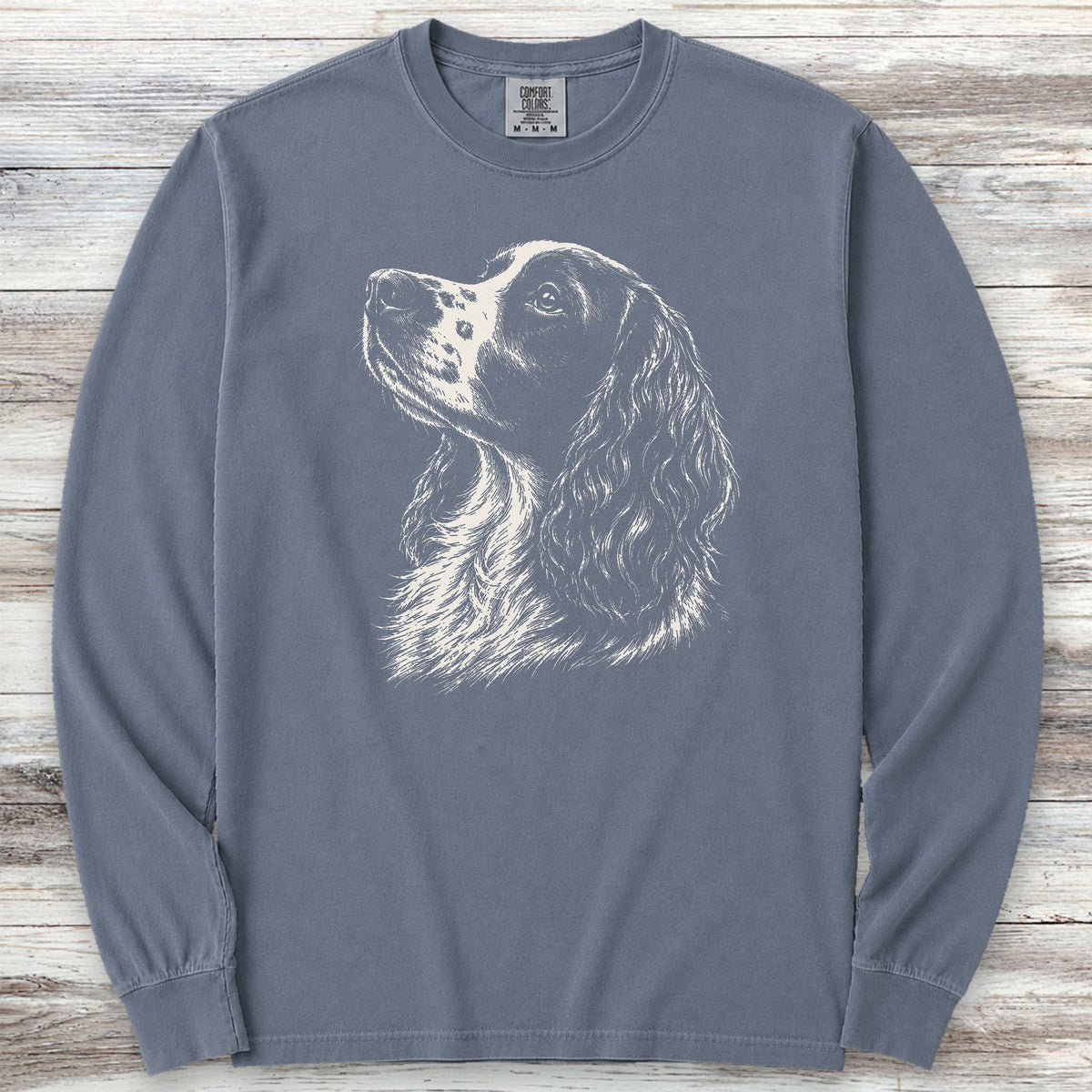 English Springer Spaniel Loyalty Long Sleeve Tee - Blue Jean