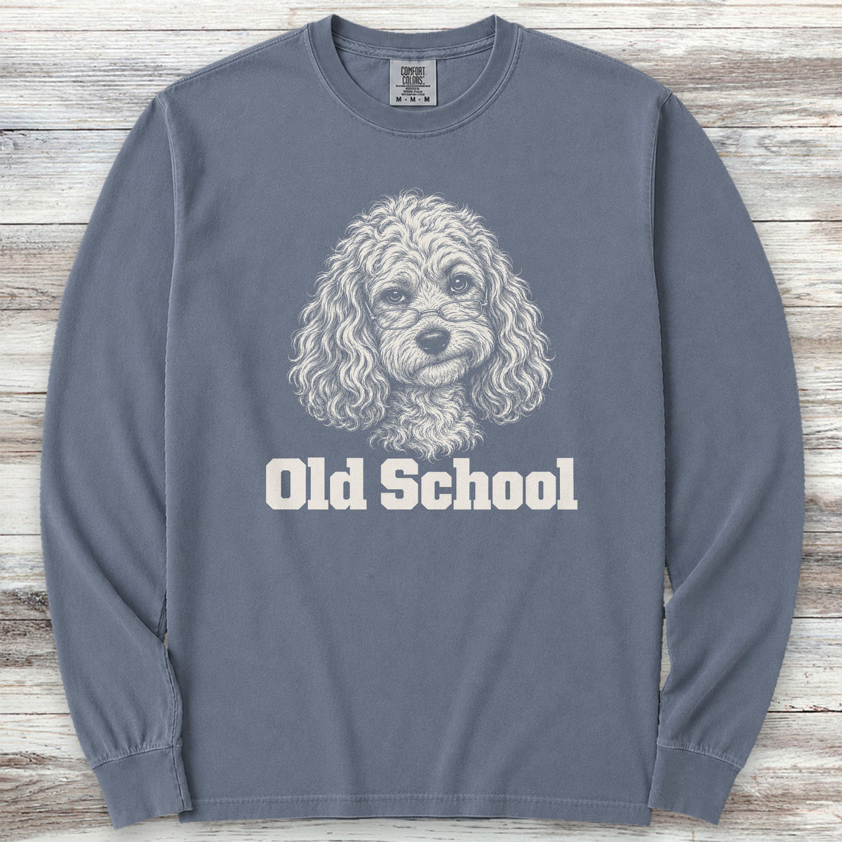 Cockapoo Old School Long Sleeve Tee - Blue Jean