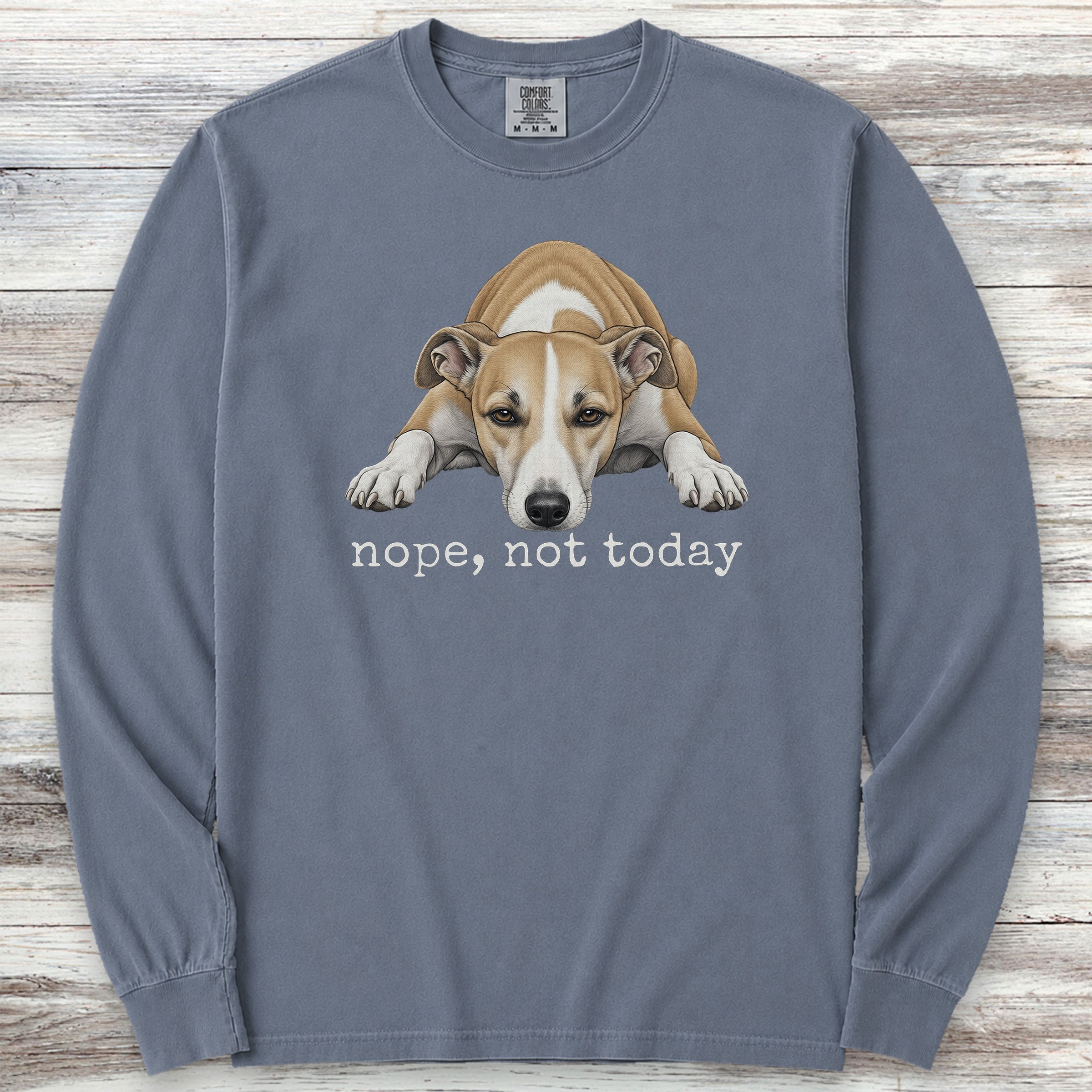 Whippet Nope Long Sleeve Tee - Blue Jean