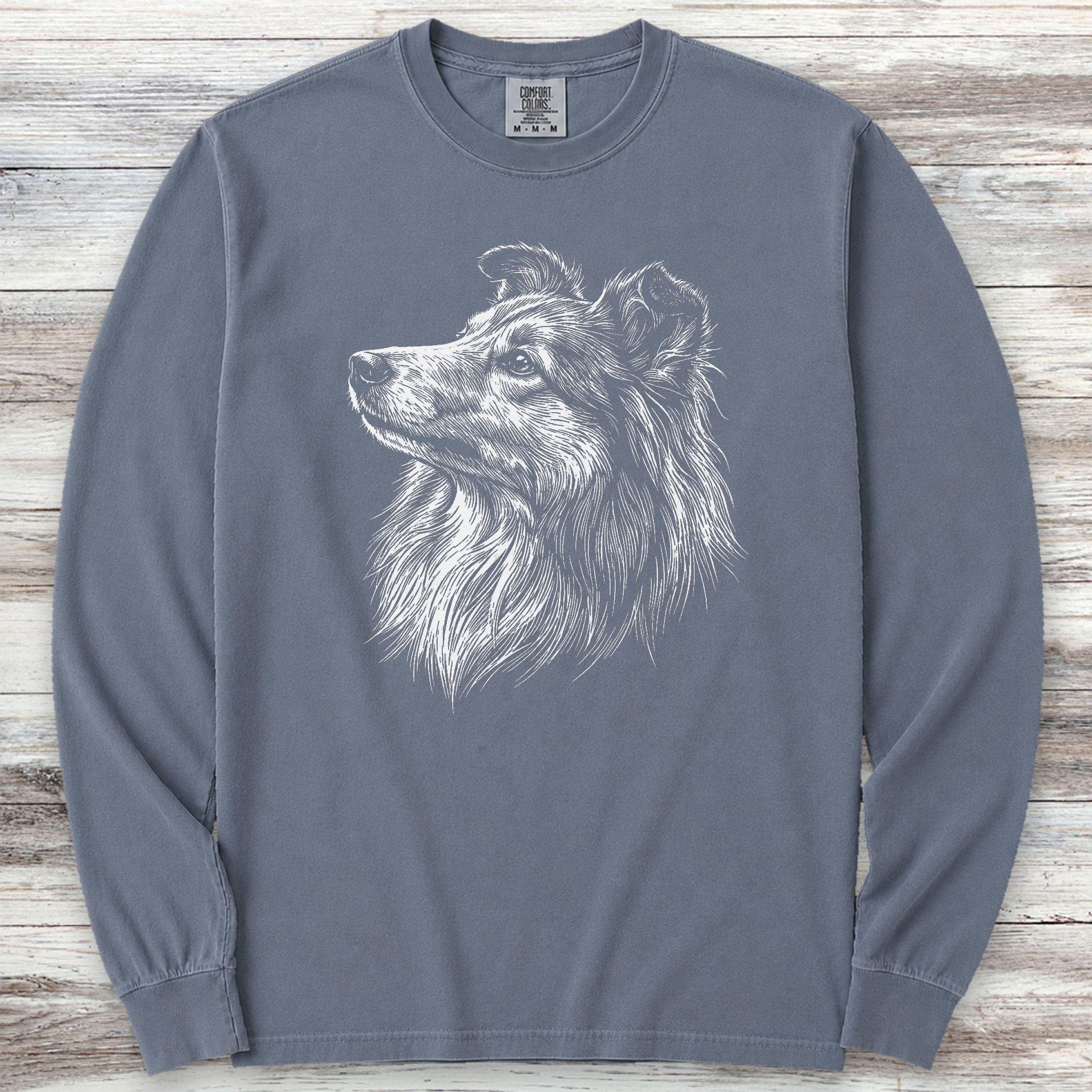 Shetland Sheepdog Loyalty Long Sleeve Tee - Blue Jean
