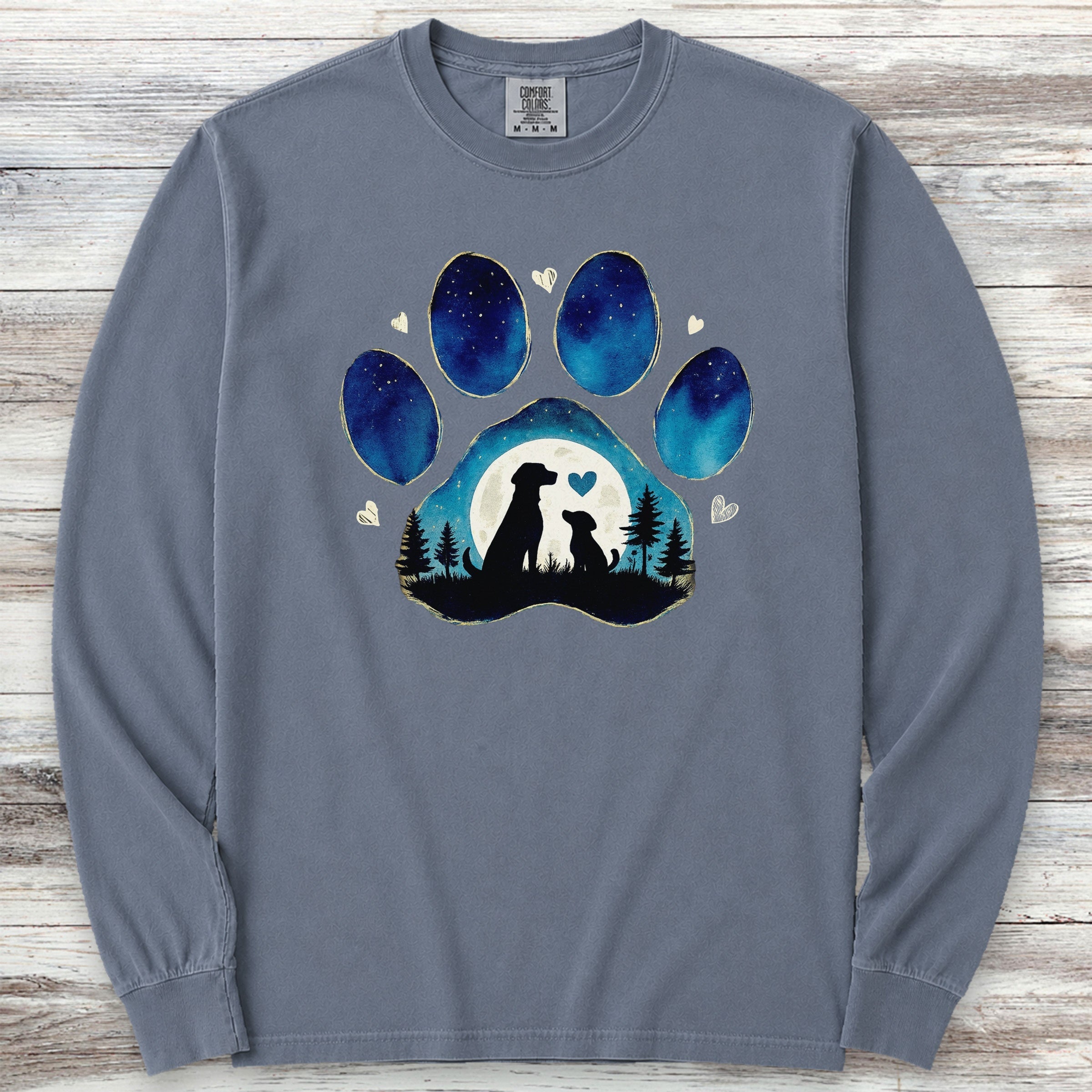 Love You to the Moon Long Sleeve Tee - Blue Jean