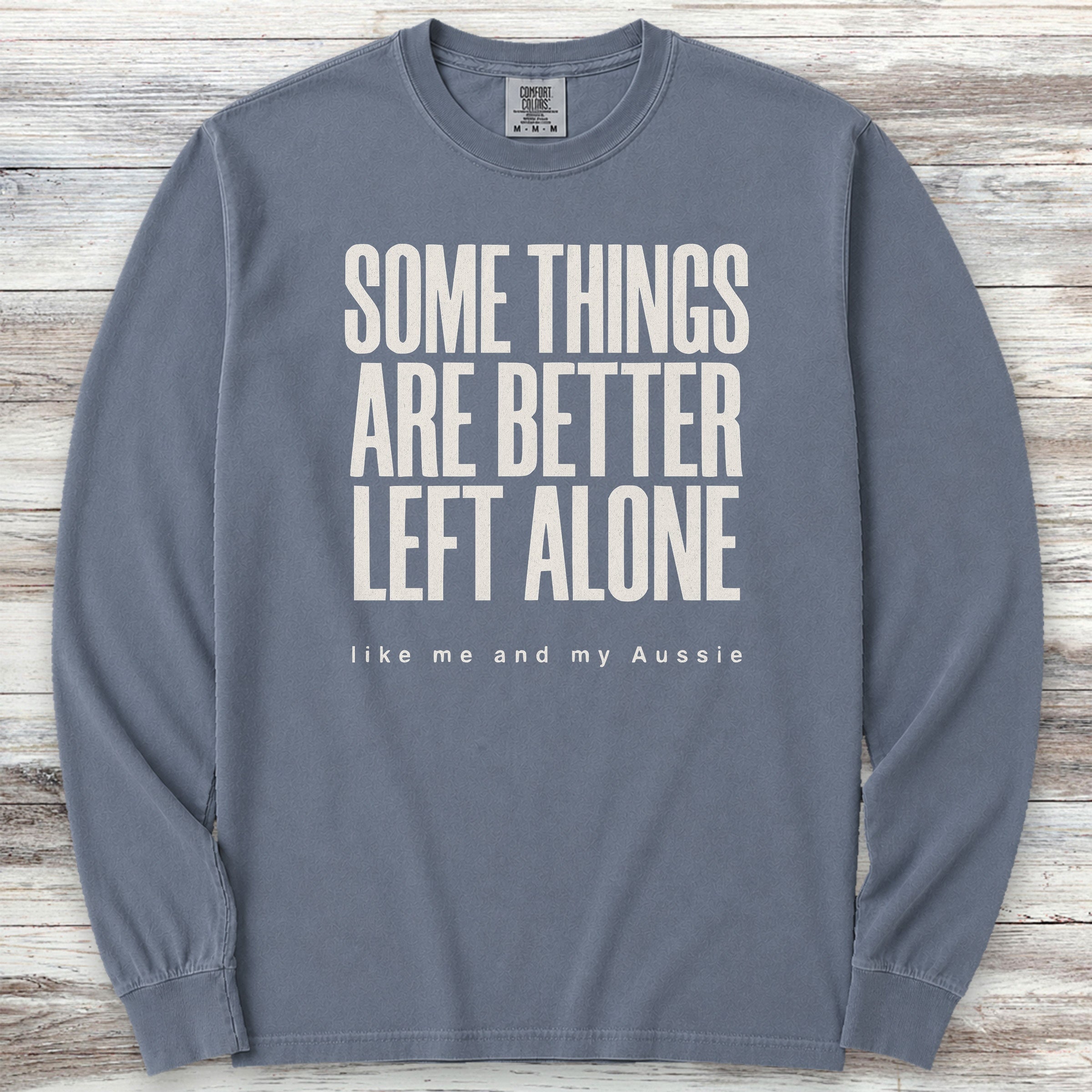 Australian Shepherd Introvert Long Sleeve Tee - Blue Jean