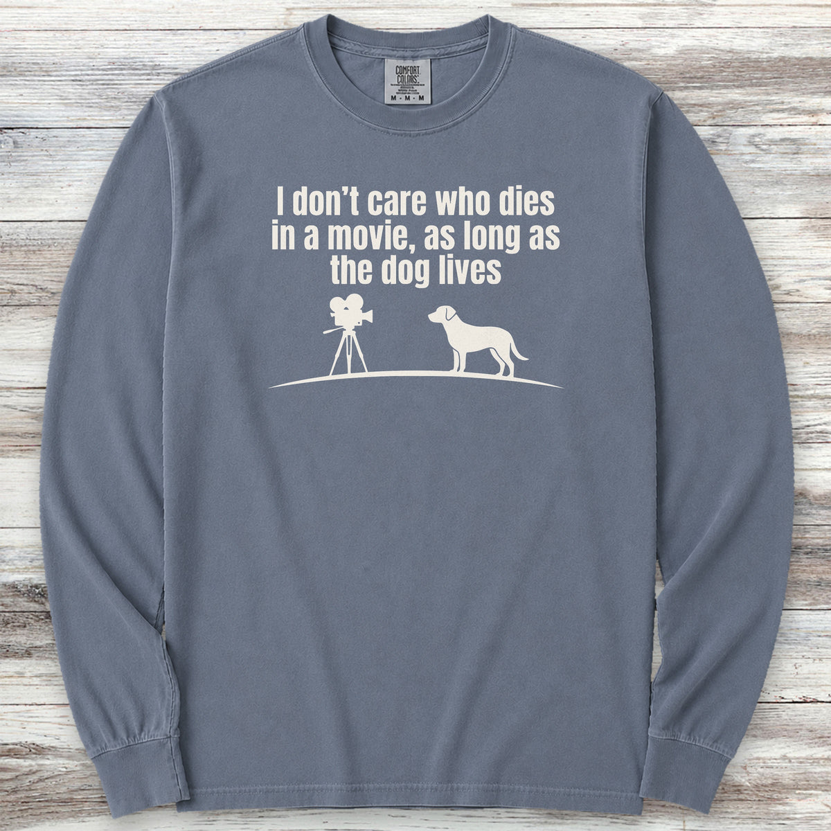 I Don't Care Who Dies Long Sleeve Tee - Blue Jean