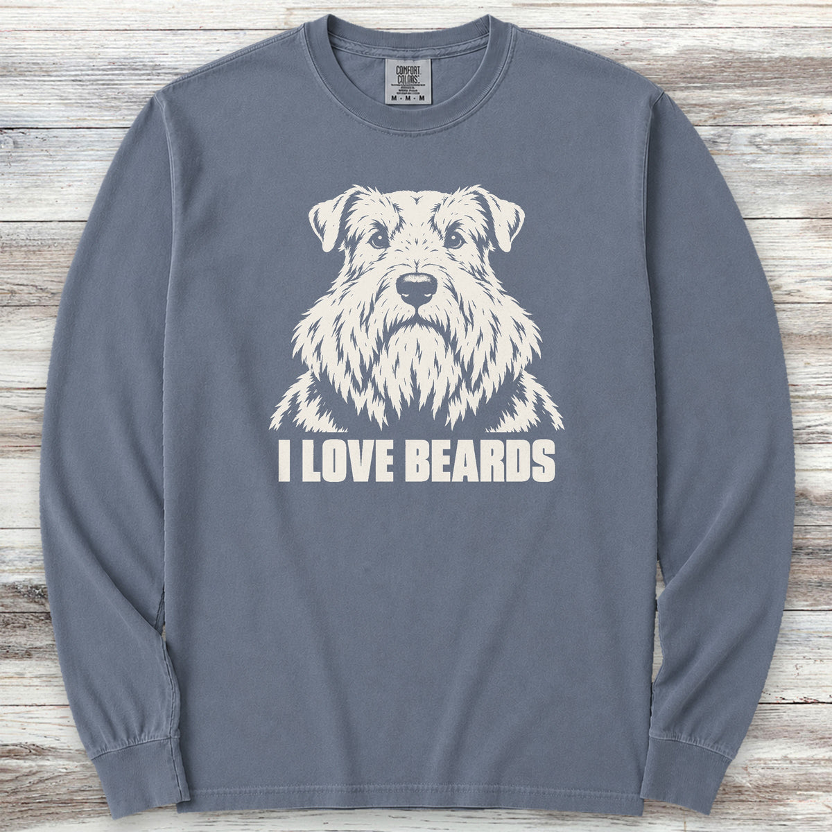Sealyham Terrier I Love Beards Long Sleeve Tee - Blue Jean