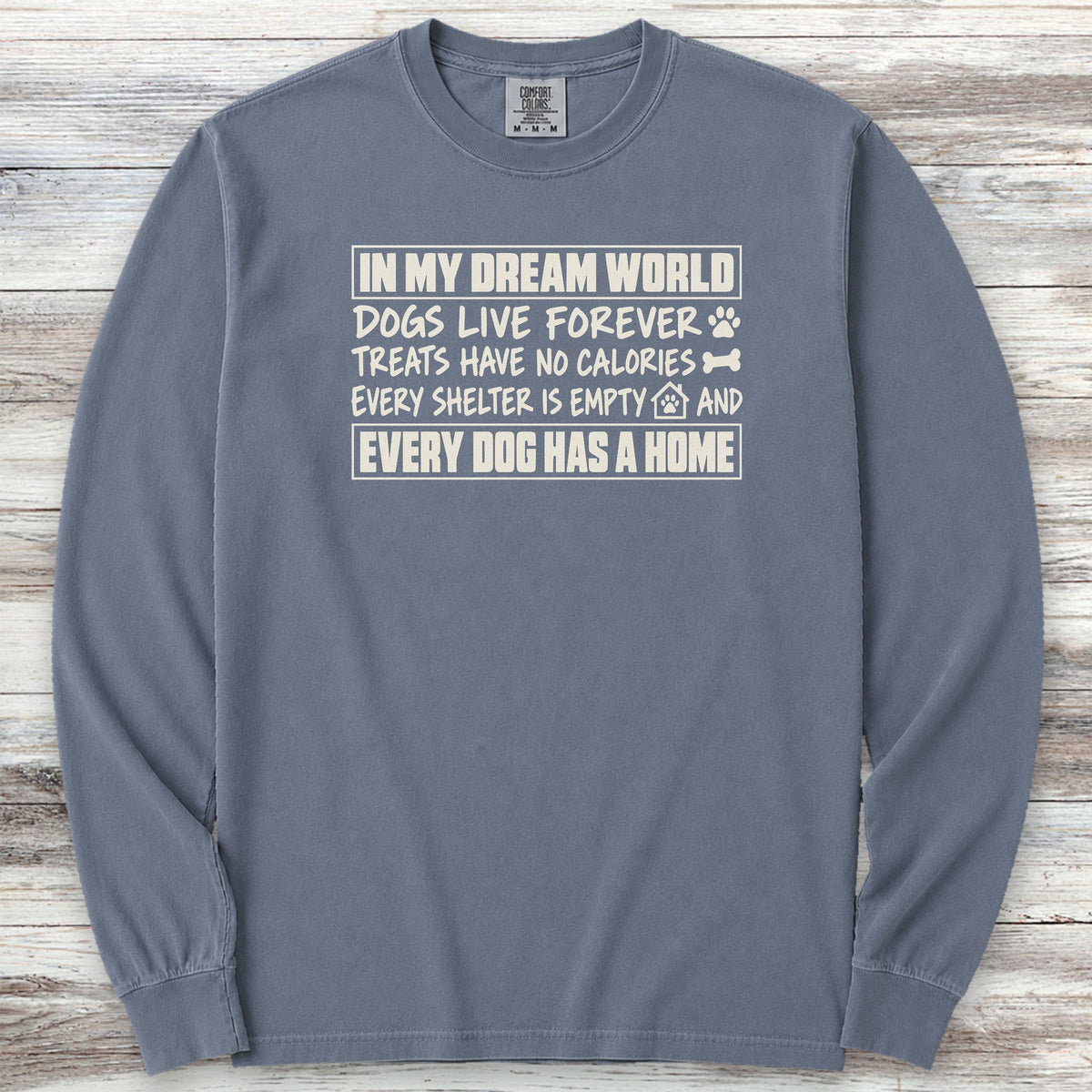 My Dream World Long Sleeve Tee - Blue Jean