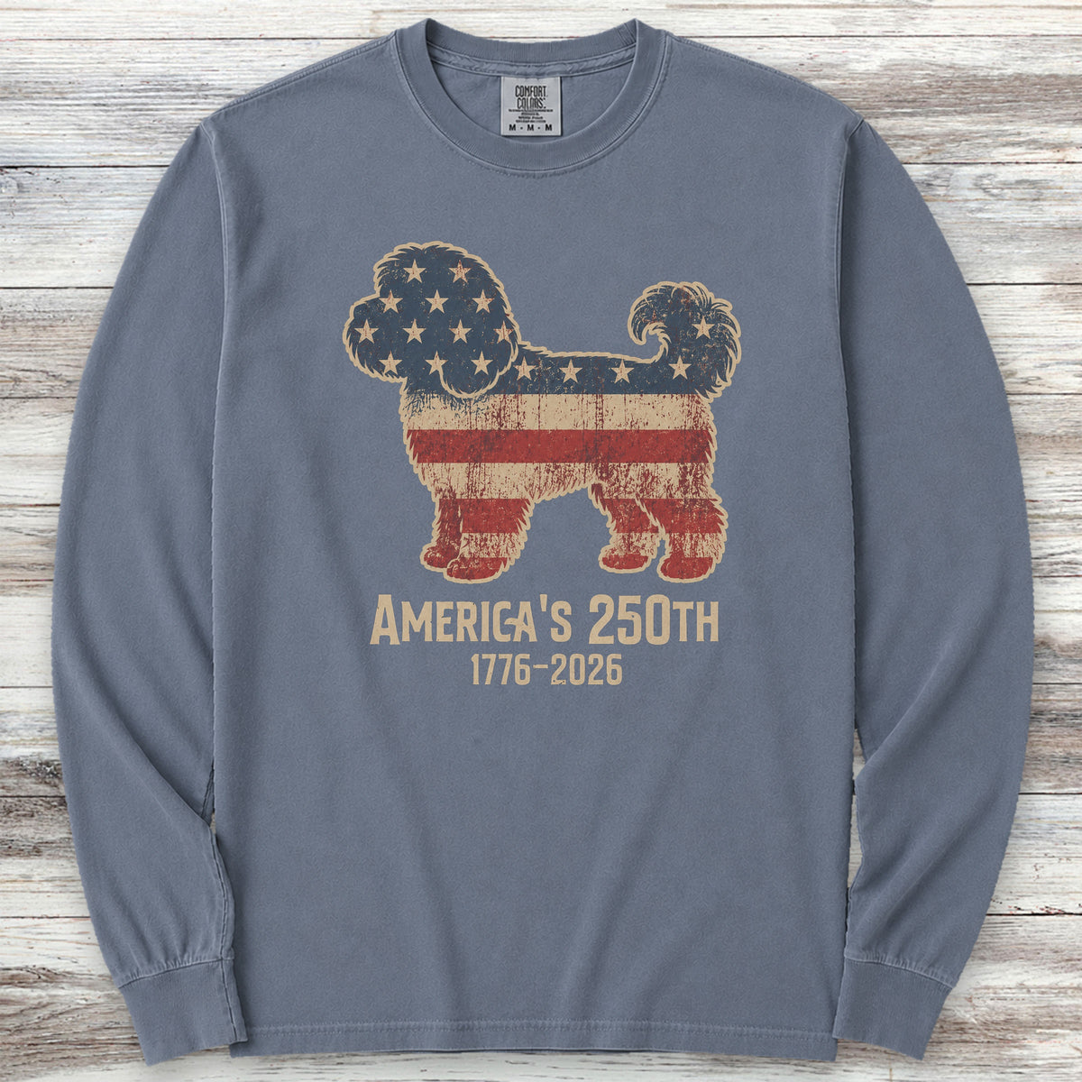 Cavapoo 250 Long Sleeve Tee - Blue Jean