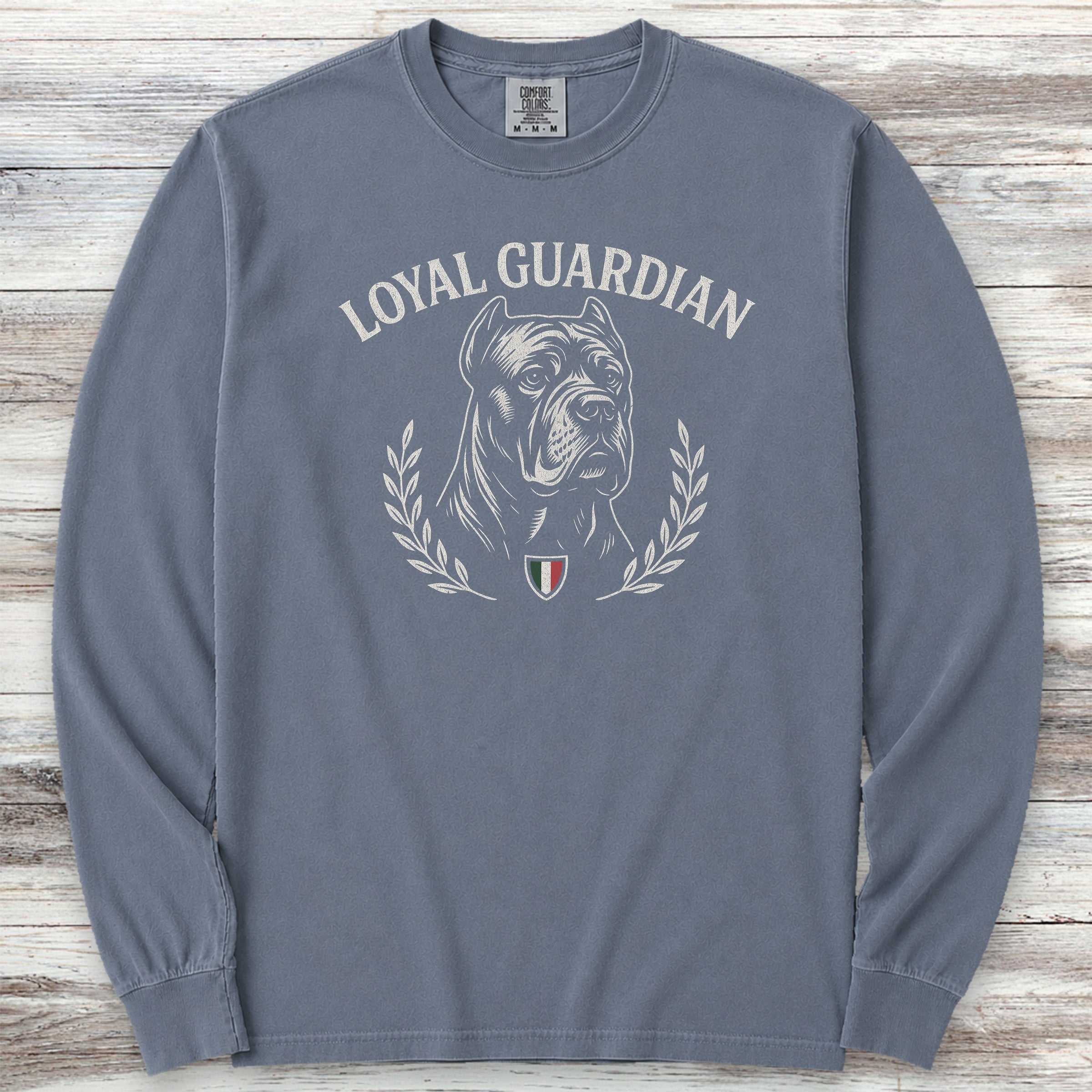 Cane Corso Guardian Crest Long Sleeve Tee - Blue Jean