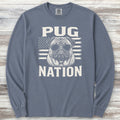 Pug Nation Long Sleeve Tee - Blue Jean