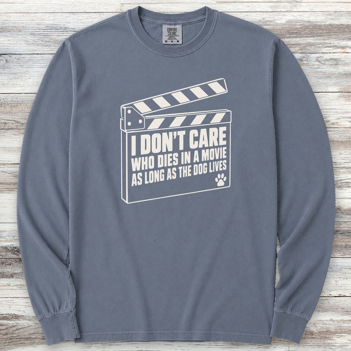 The Dog Lives Long Sleeve Tee - Blue Jean