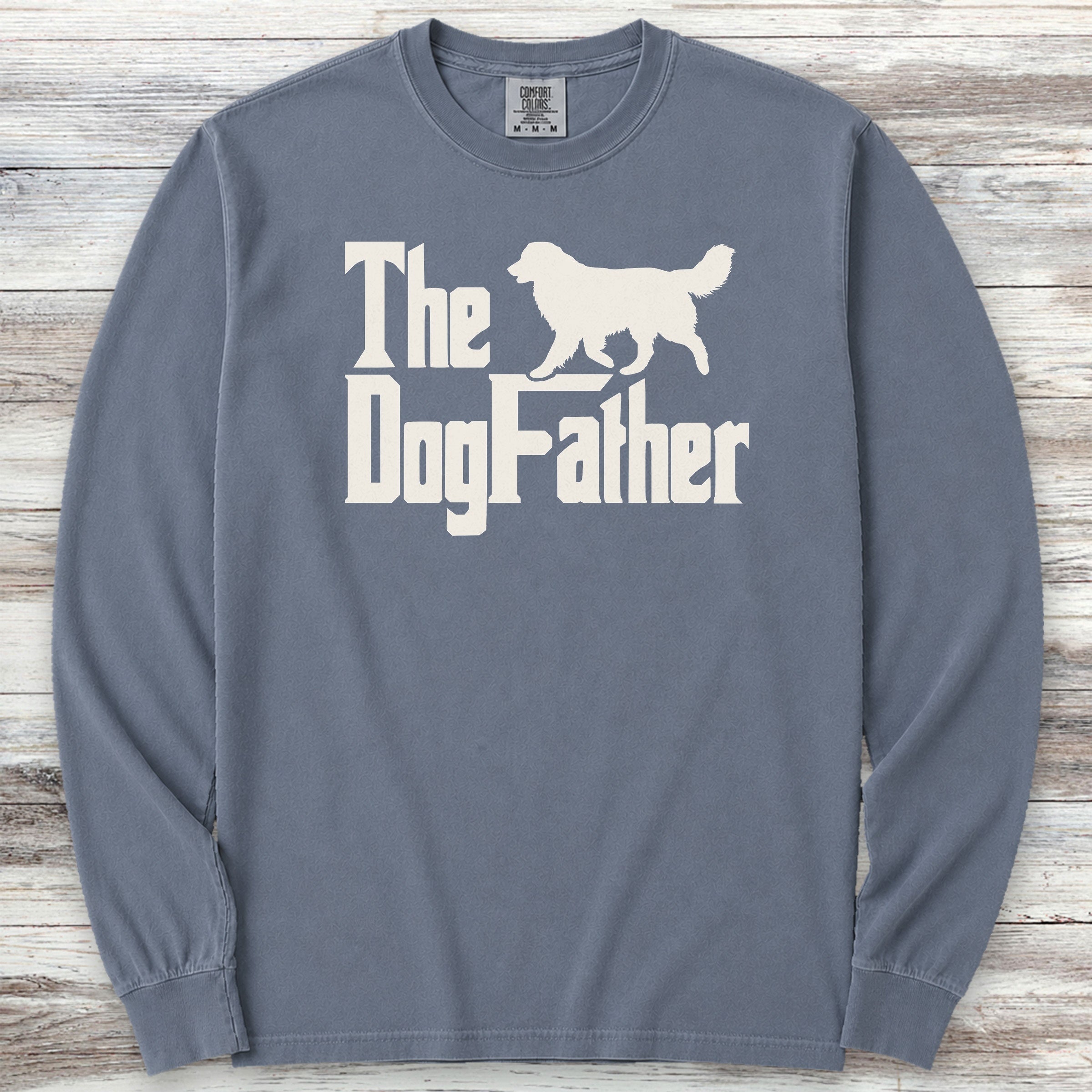 Australian Shepherd Dog Father Long Sleeve Tee - Blue Jean