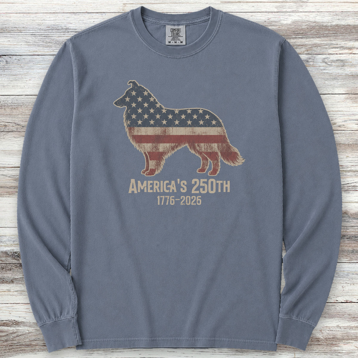 Rough Collie 250 Long Sleeve Tee - Blue Jean
