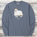 Rough Collie Boo Long Sleeve Tee - Blue Jean