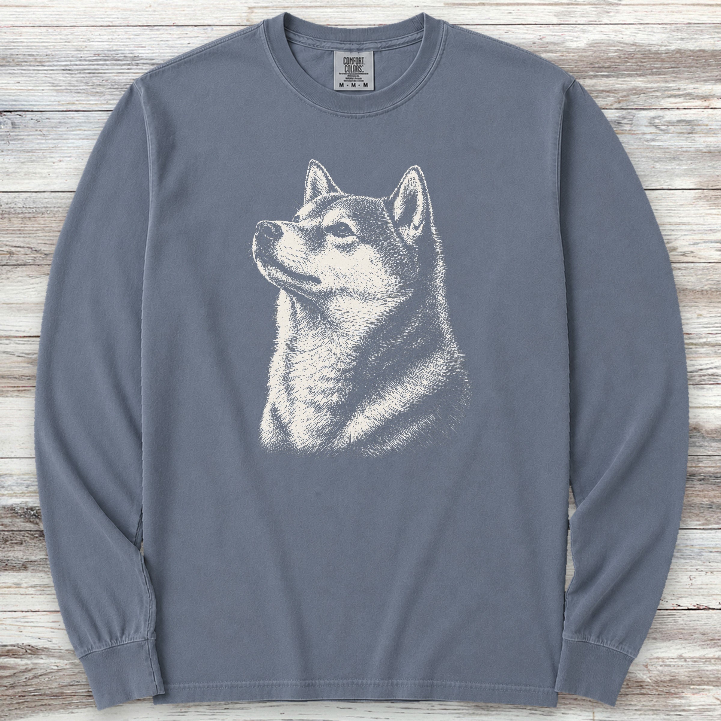 Shiba Inu Loyalty Long Sleeve Tee - Blue Jean