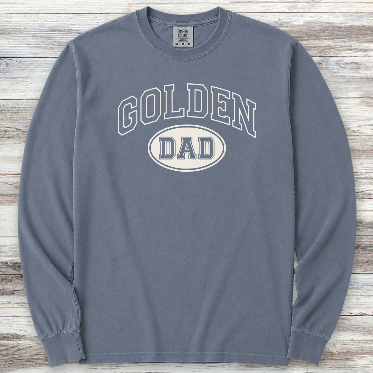 Golden Retriever Dad Long Sleeve Tee - Blue Jean