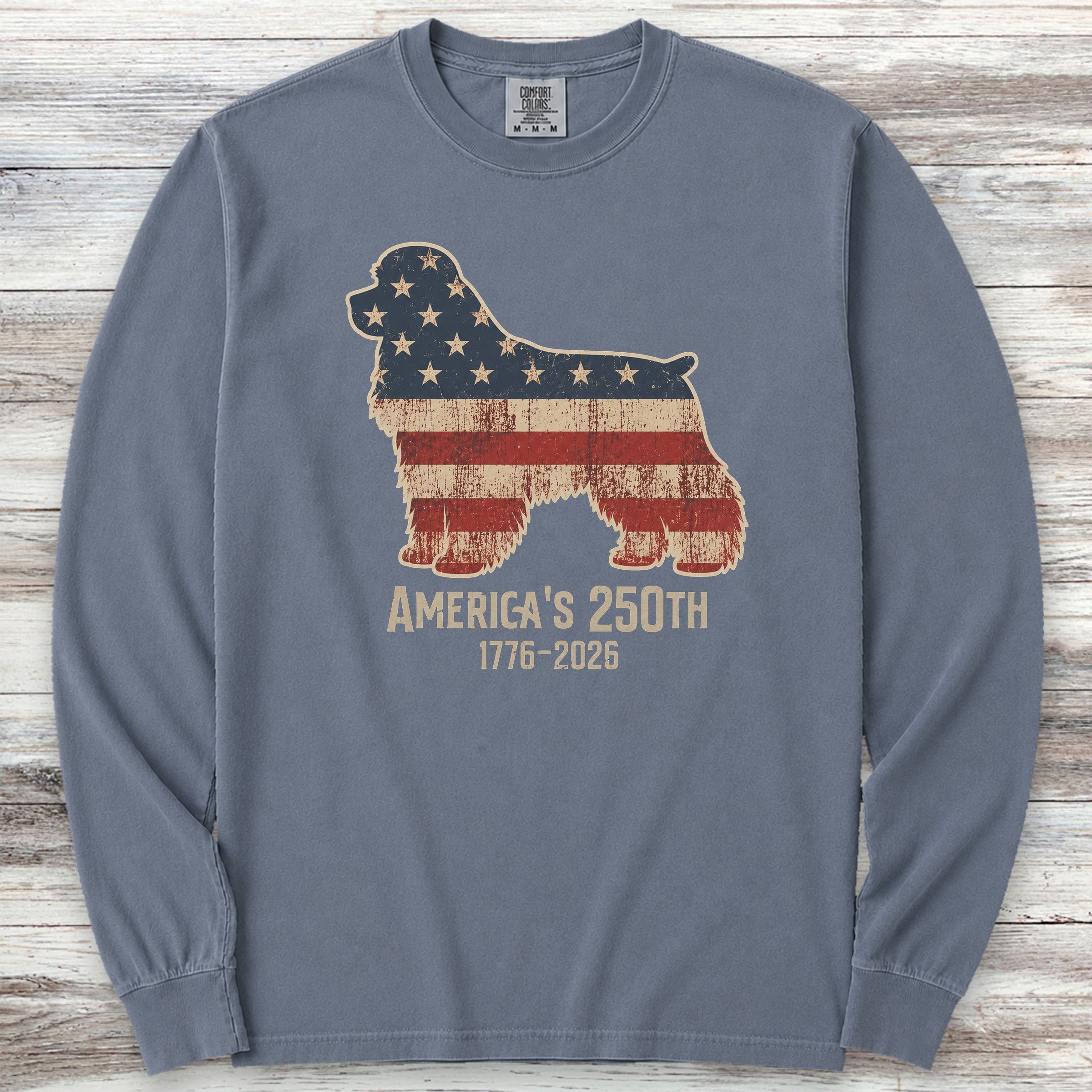 Cocker Spaniel 250 Long Sleeve Tee - Blue Jean