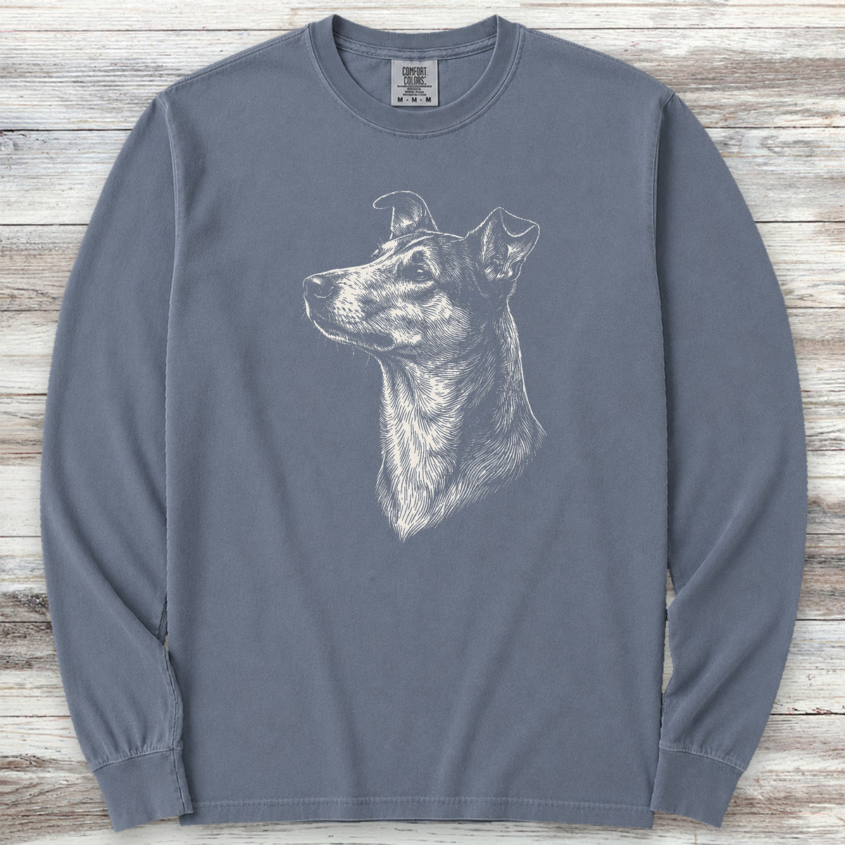 Smooth Collie Loyalty Long Sleeve Tee - Blue Jean