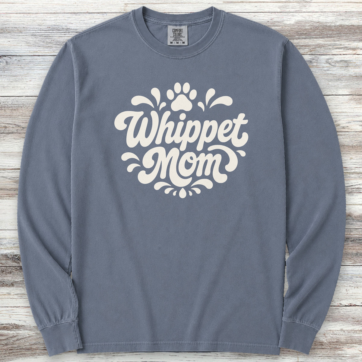 Whippet Groovy Mom Long Sleeve Tee - Blue Jean