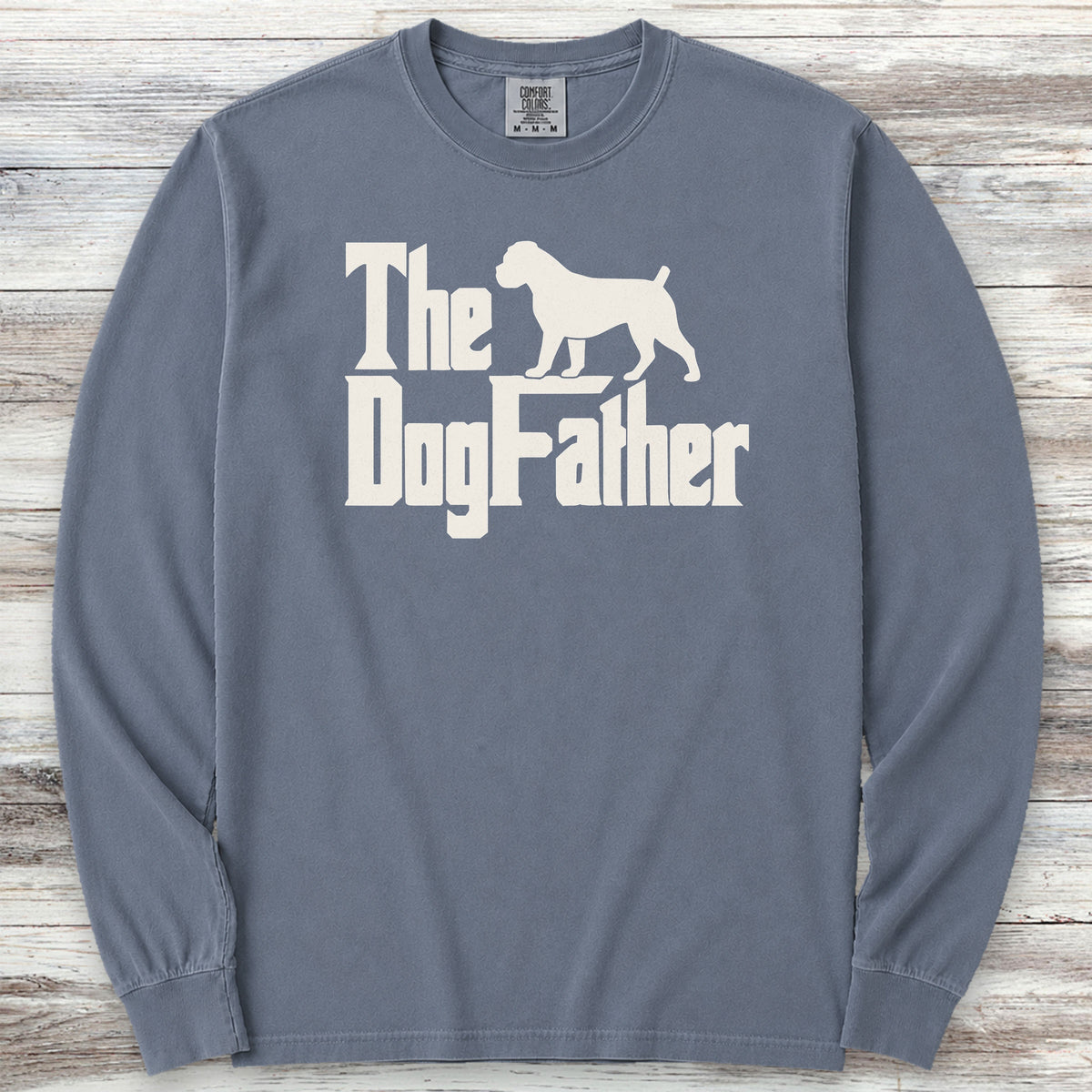 Boxer Dog Father Long Sleeve Tee - Blue Jean