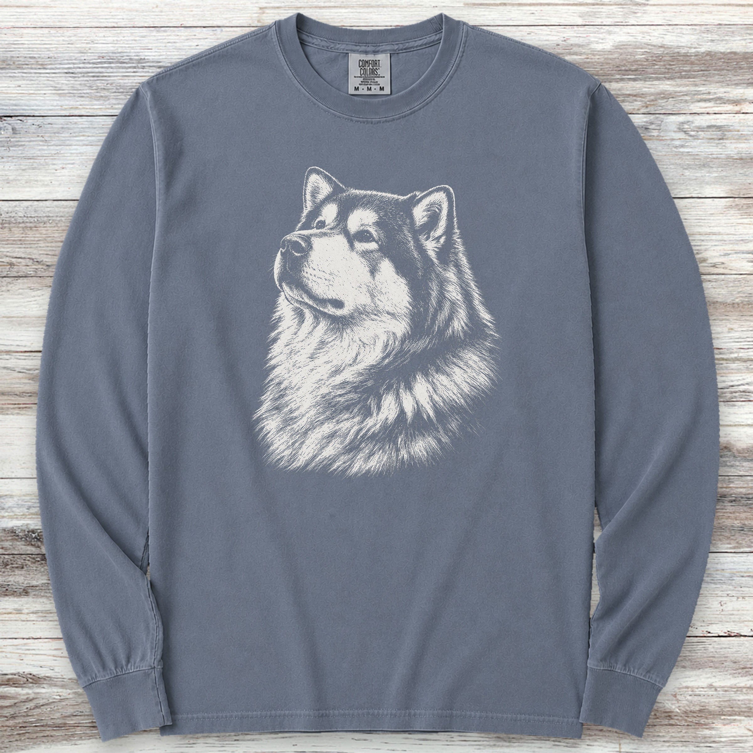Alaskan Malamute Loyalty Long Sleeve Tee - Blue Jean