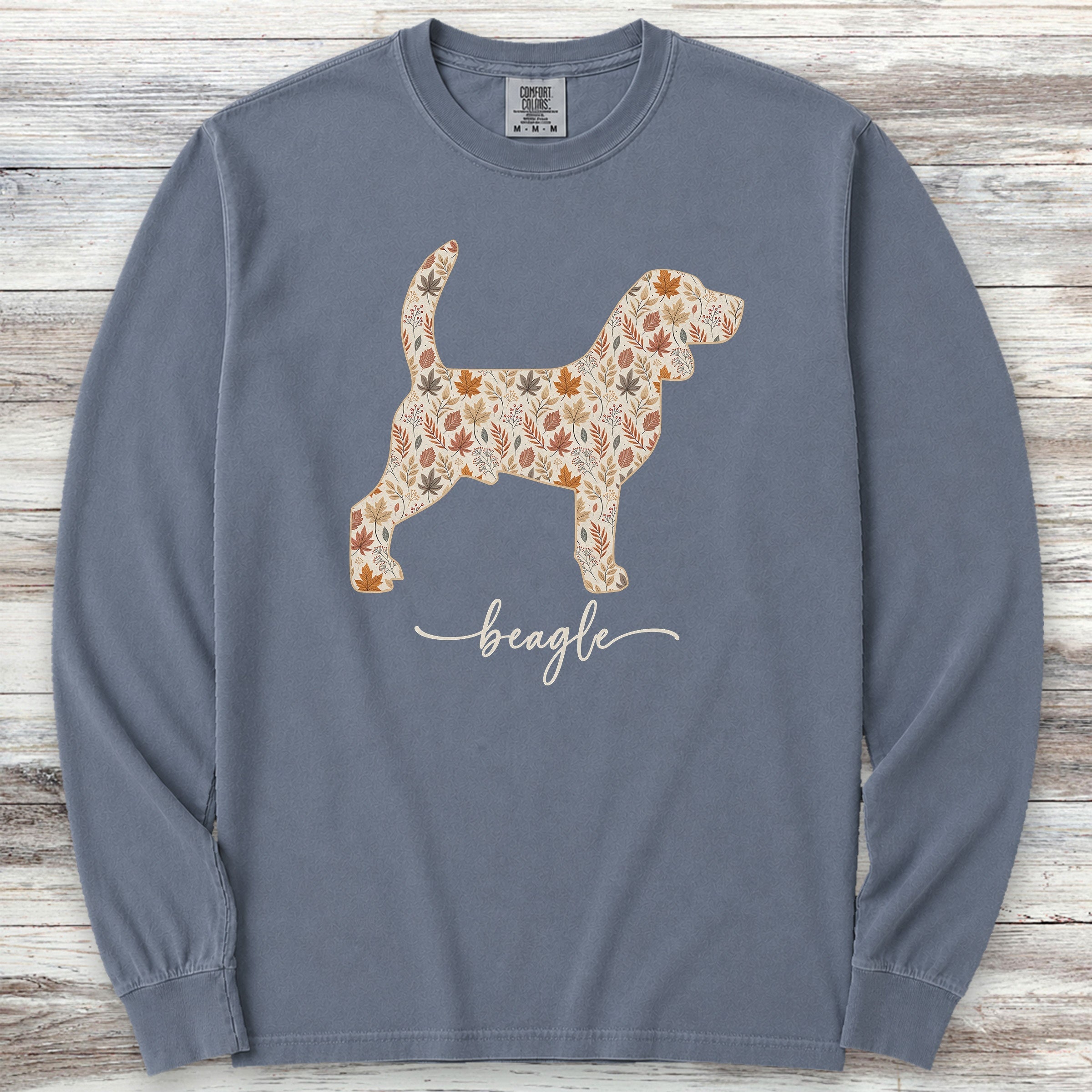 Beagle Fall Long Sleeve Tee - Blue Jean