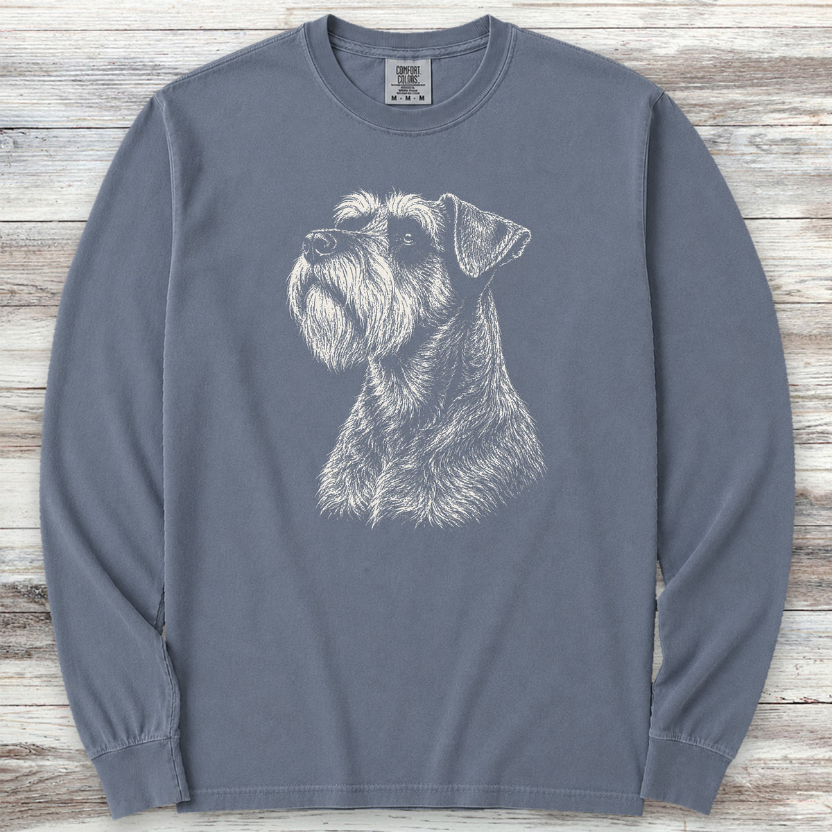 Schnauzer Loyalty Long Sleeve Tee - Blue Jean