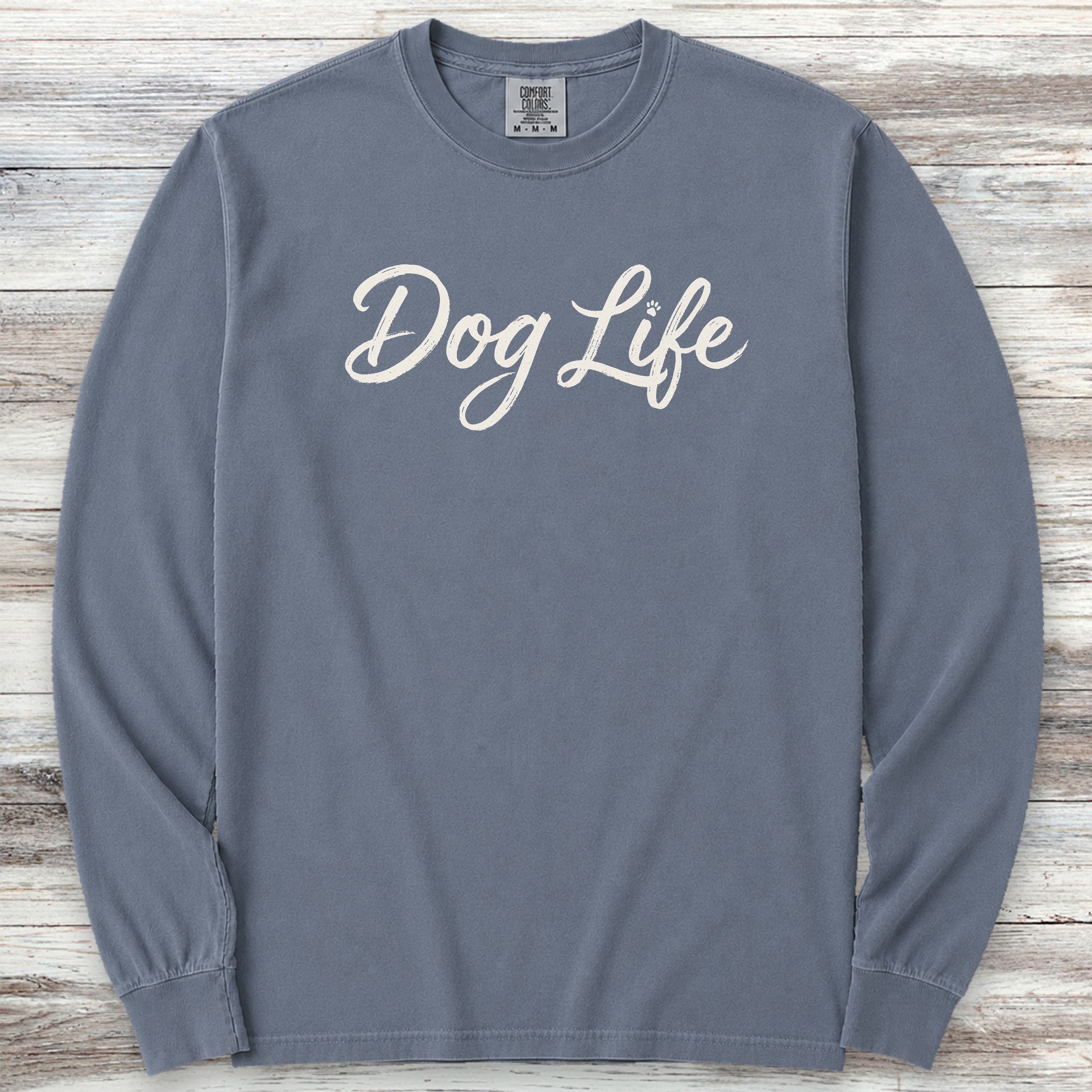 Dog Life Long Sleeve Tee - Blue Jean