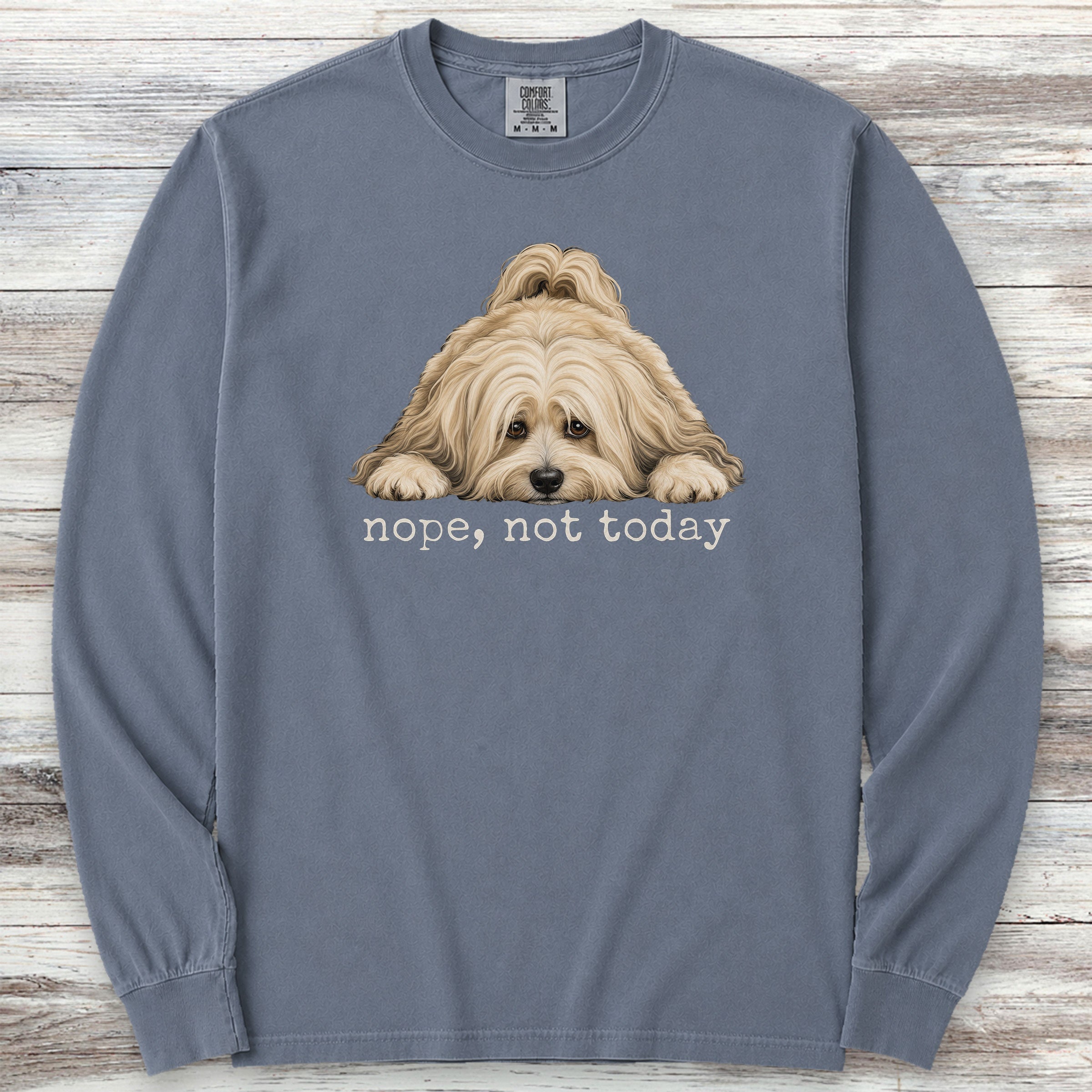 Havanese Nope Long Sleeve Tee - Blue Jean