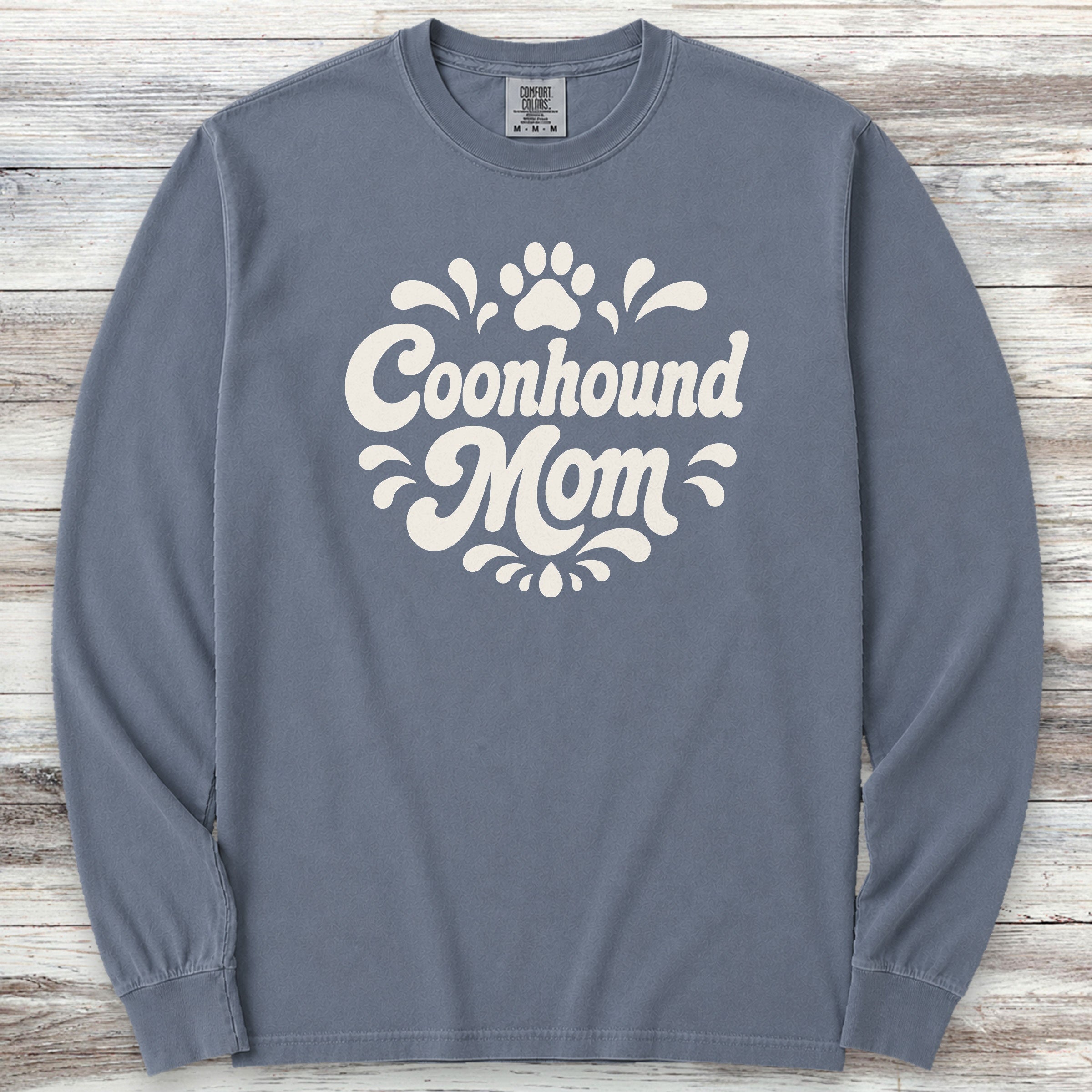 Coonhound Groovy Mom Long Sleeve Tee - Blue Jean