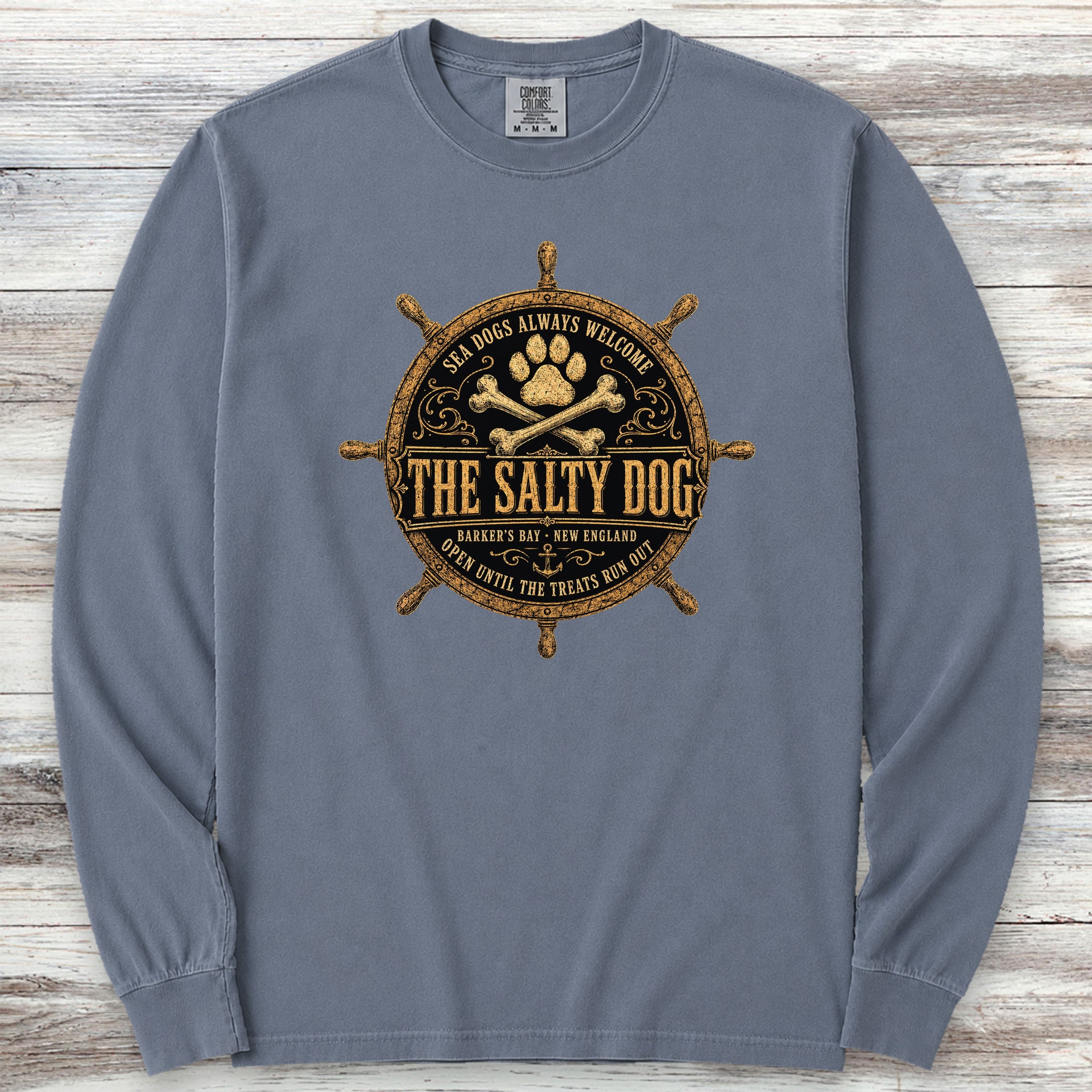 The Salty Dog Long Sleeve Tee - Blue Jean