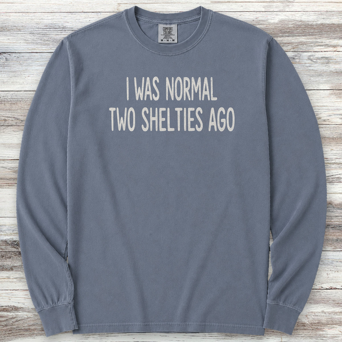 Shetland Sheepdog Normal Long Sleeve Tee - Blue Jean