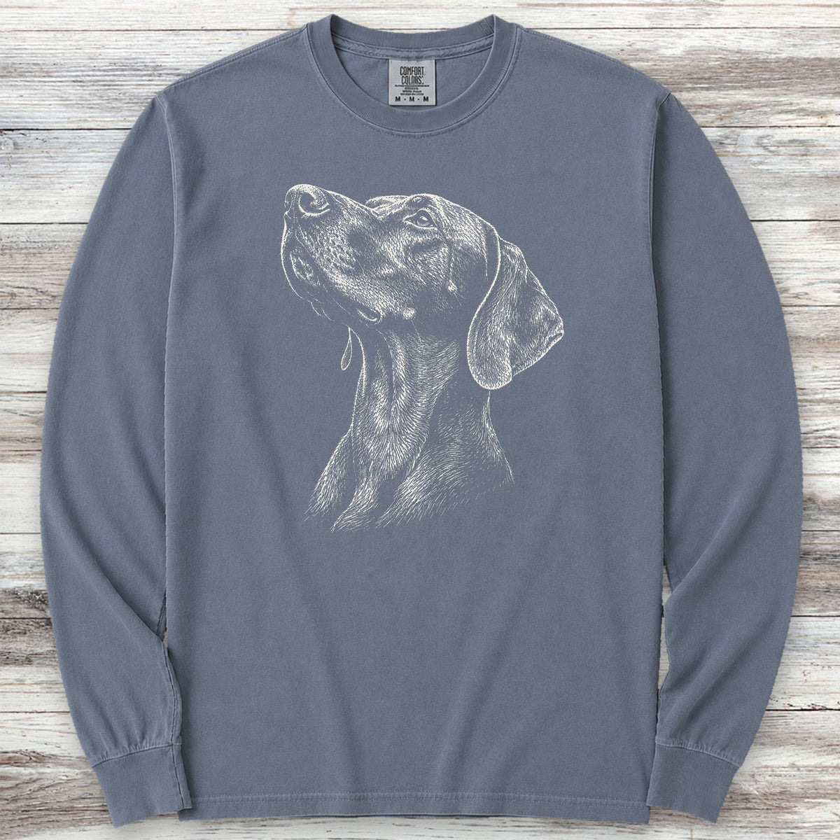 Weimaraner Loyalty Long Sleeve Tee - Blue Jean