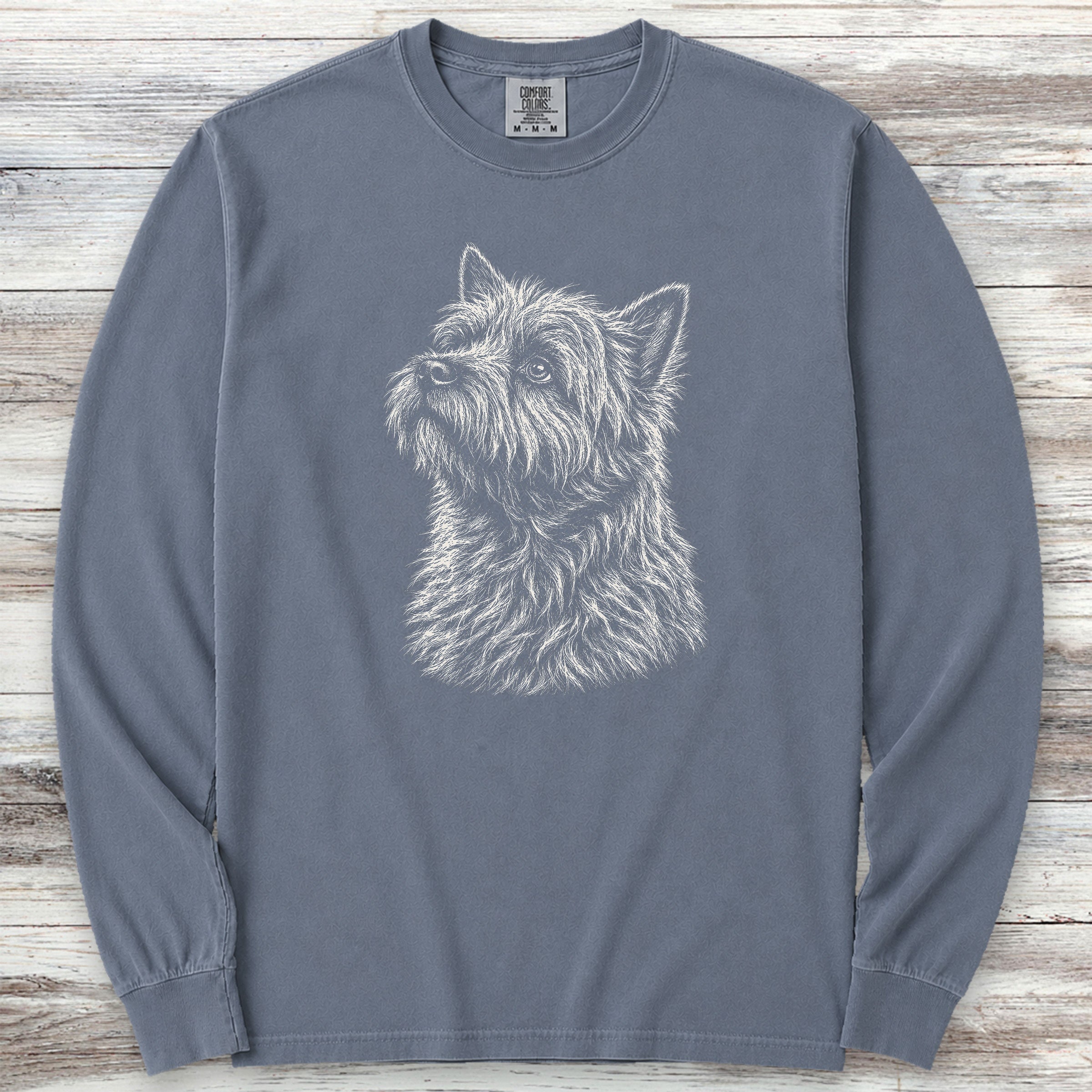 Cairn Terrier Loyalty Long Sleeve Tee - Blue Jean