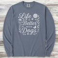 Life is Better Wildflowers Long Sleeve Tee - Blue Jean
