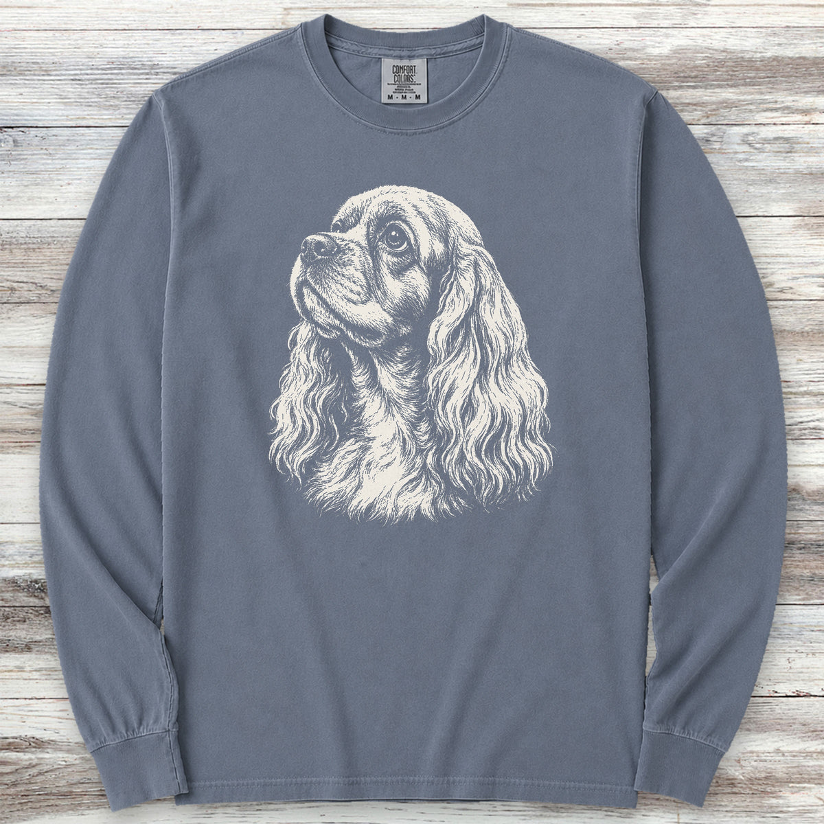 Cocker Spaniel Loyalty Long Sleeve Tee - Blue Jean