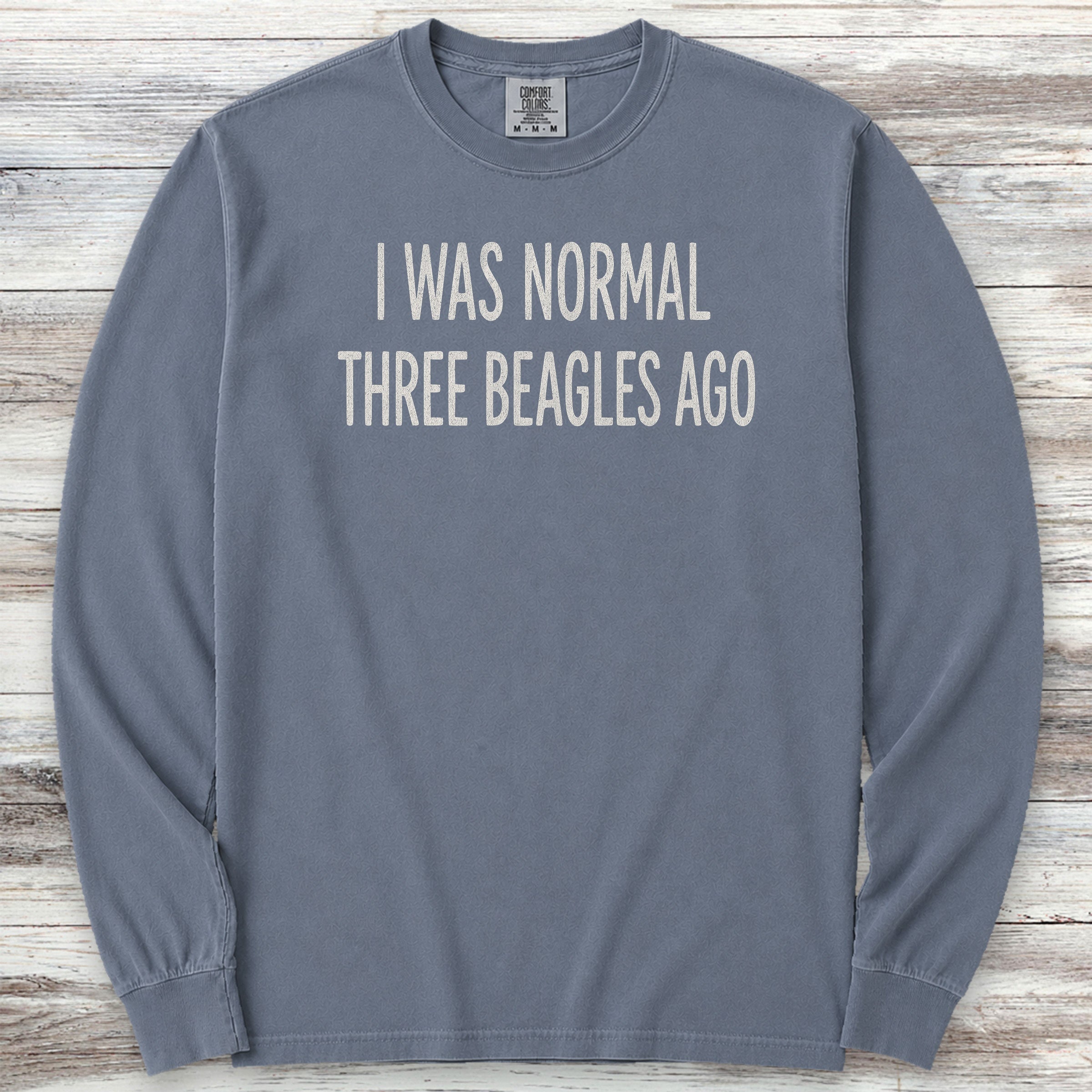 Normal 3 Beagles Ago Long Sleeve Tee - Blue Jean