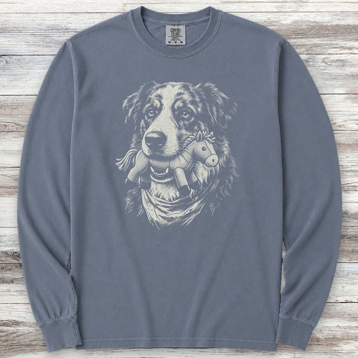 American Shepherd Favorite Toy Long Sleeve Tee - Blue Jean